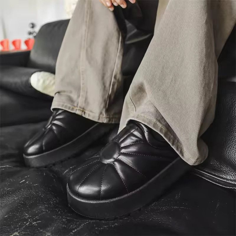 Japanese Brand Minimalist Quilted Platform Slip-On Mules | Padded Lug Sole Size US 10 / EU 43 - 4 Thumbnail