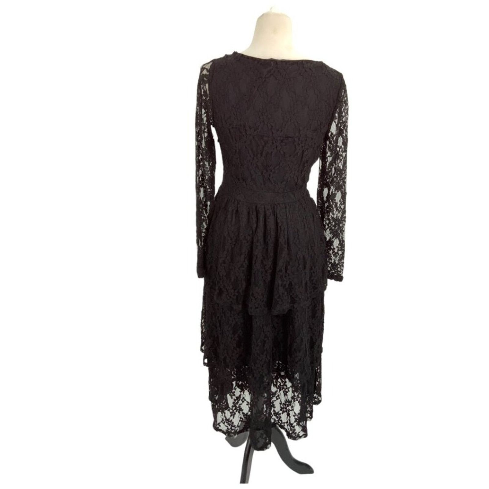 nsr black lace dress NSR Nikki Lace Long Sleeve Dress Black Medium NWOT $105 MSRP