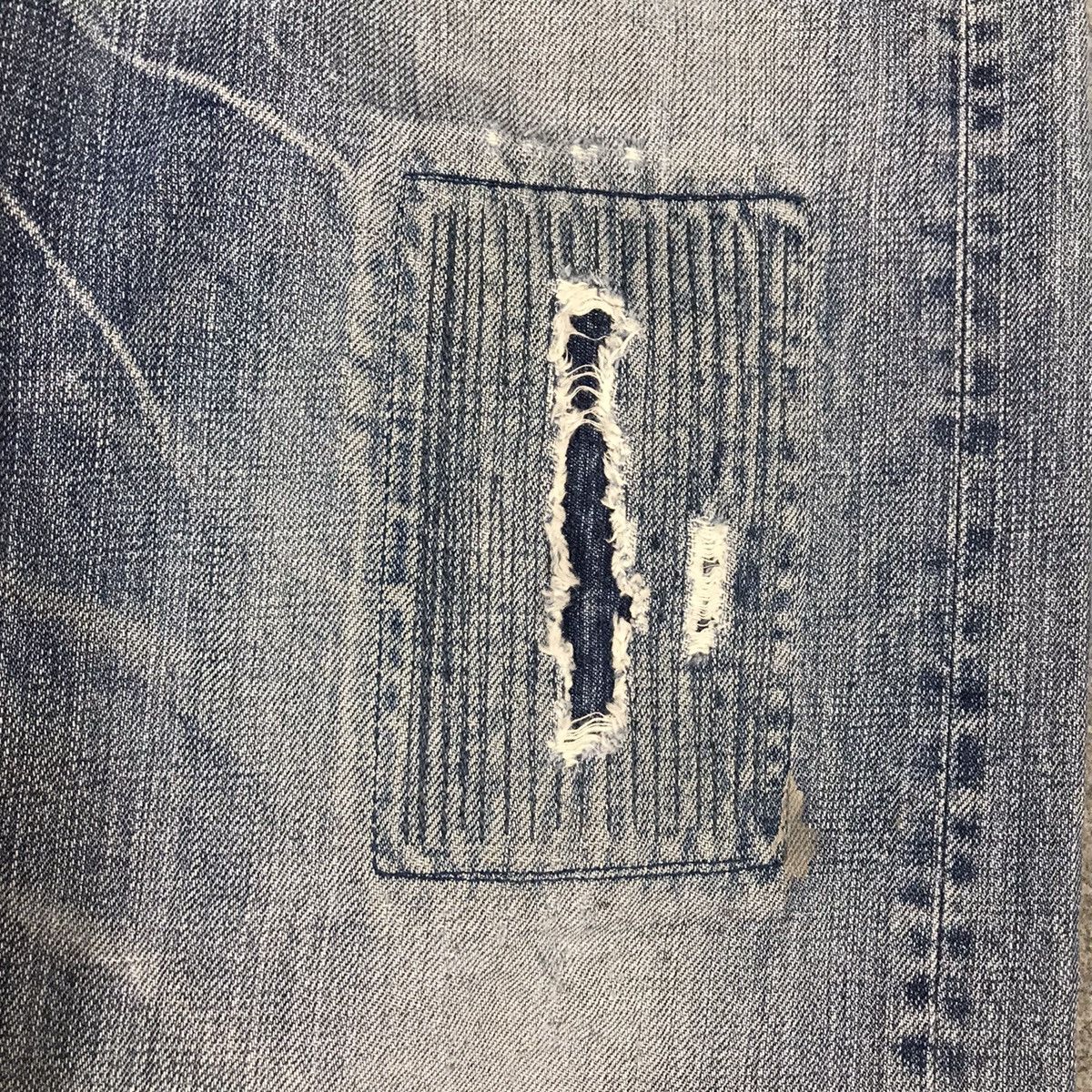 Designer × Japanese Brand DMG DISTRESSED BLUE DENIM PATCHWORK PANTS Size US 30 / EU 46 - 4 Thumbnail