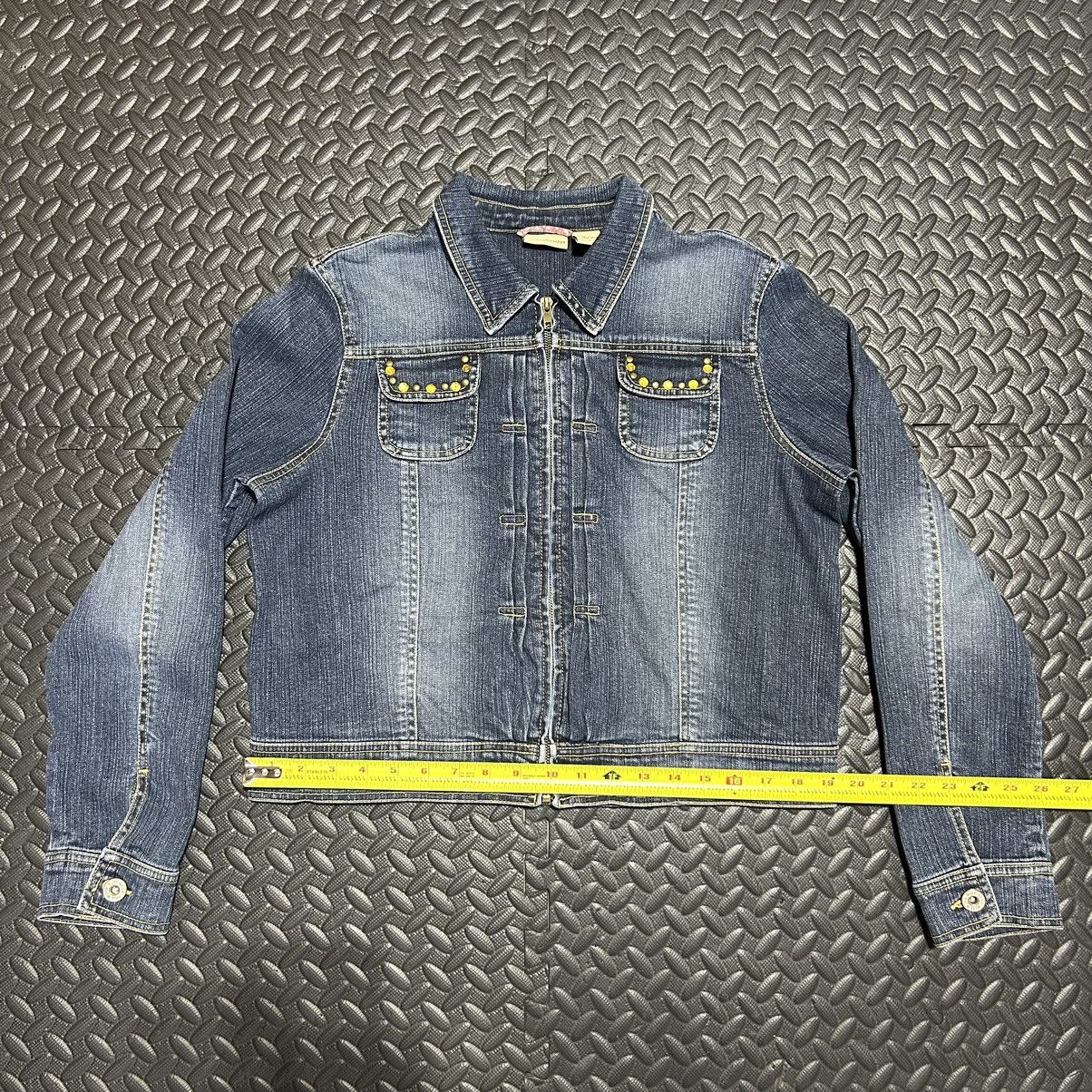 Other Ruff Hewn Jean Jacket Women Large Well Worn Embroidery Beads Size L / US 10 / IT 46 - 10 Thumbnail