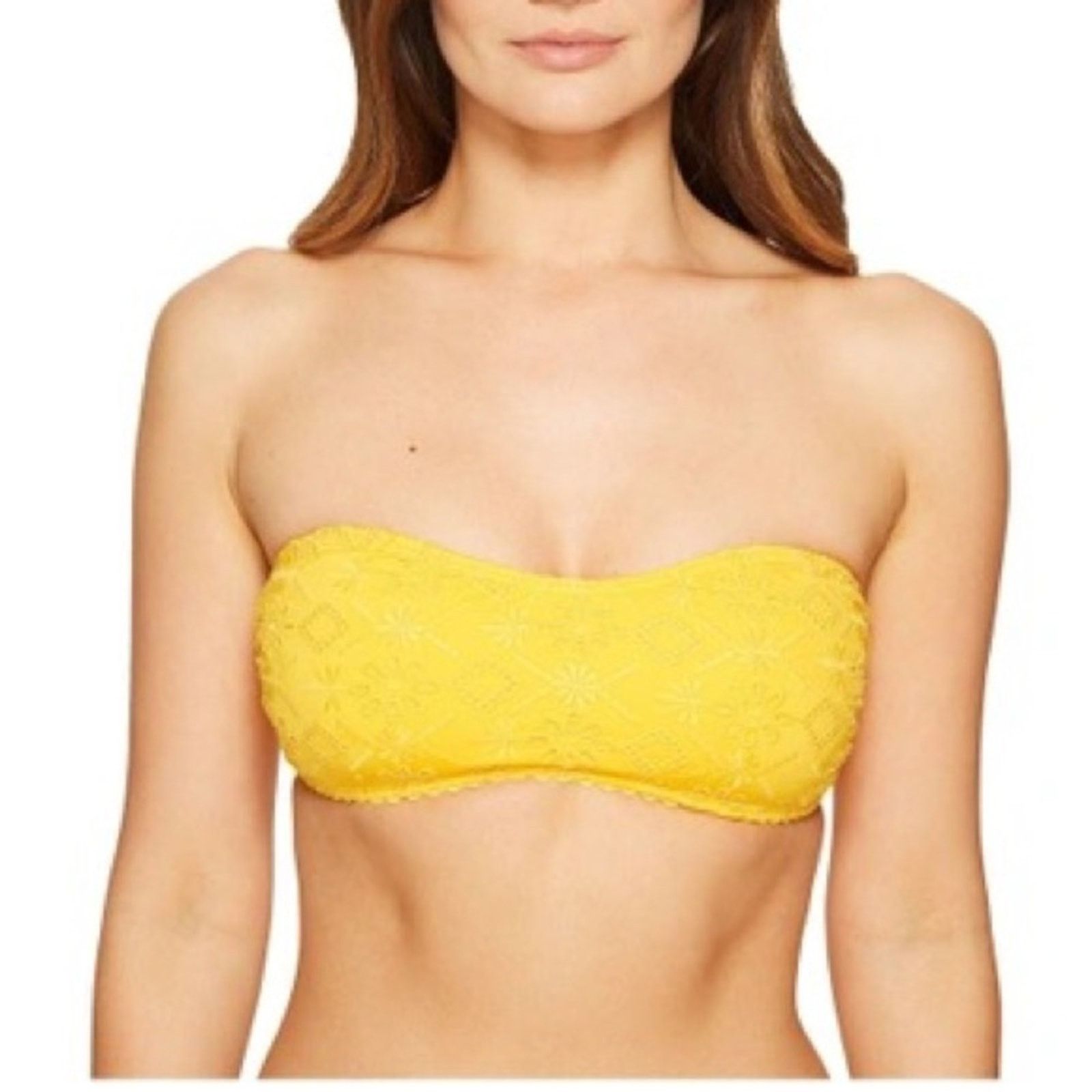 Kate Spade Kate Spade Yellow Lace Saffron Eyelet Bikini Top Size XS Size ONE SIZE - 1 Thumbnail