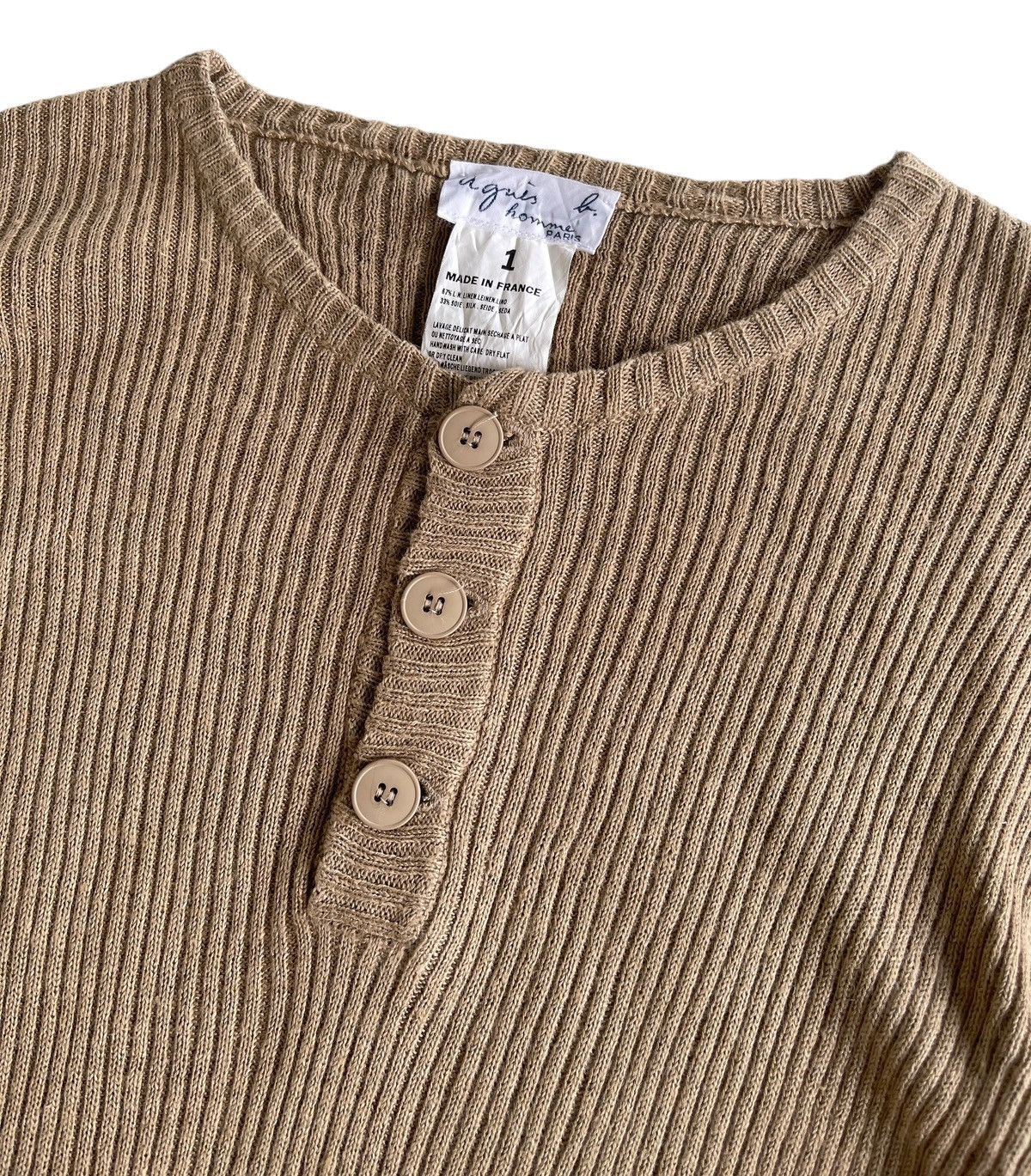 agnes b. Agnes B. Solid Ribbed Longsleeve Knitted Size M / US 6-8 / IT 42-44 - 4 Thumbnail