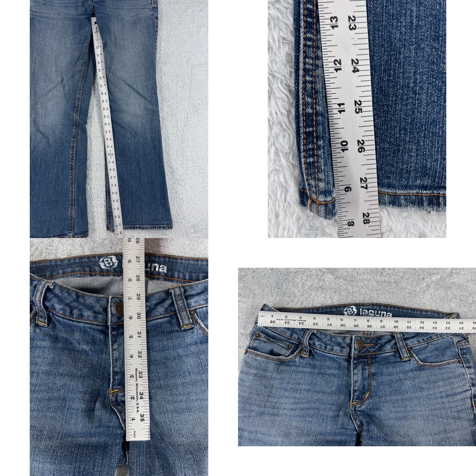 Vintage Bullhead Bootcut Jeans Womens Size 9 Blue Denim Low Rise Stretch 29x28 Distressed Size 30" / US 8 / IT 44 - 8 Thumbnail