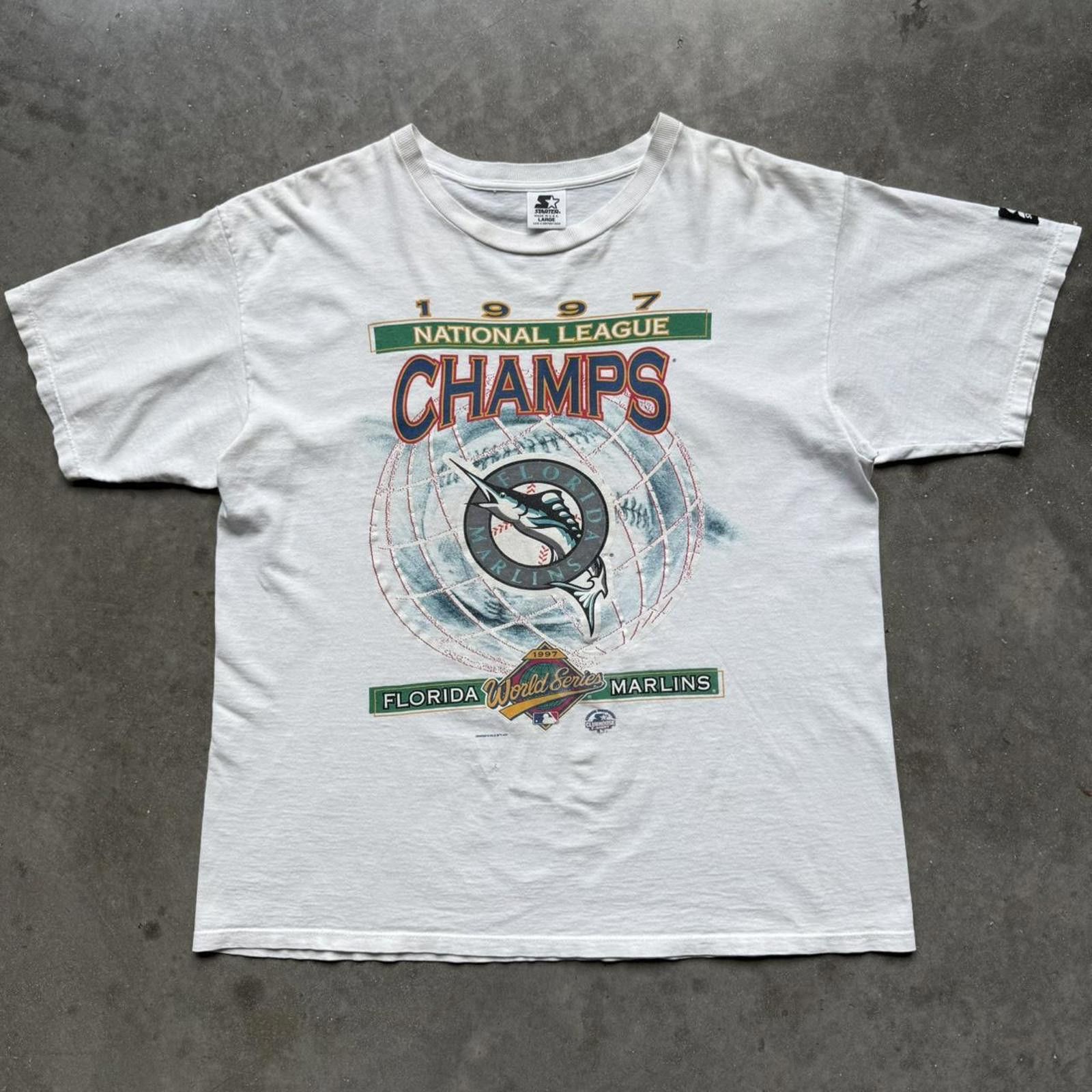 Starter Starter 1997 Marlins National League Champs 90s T-Shirt Size US L / EU 52-54 / 3 - 1 Thumbnail