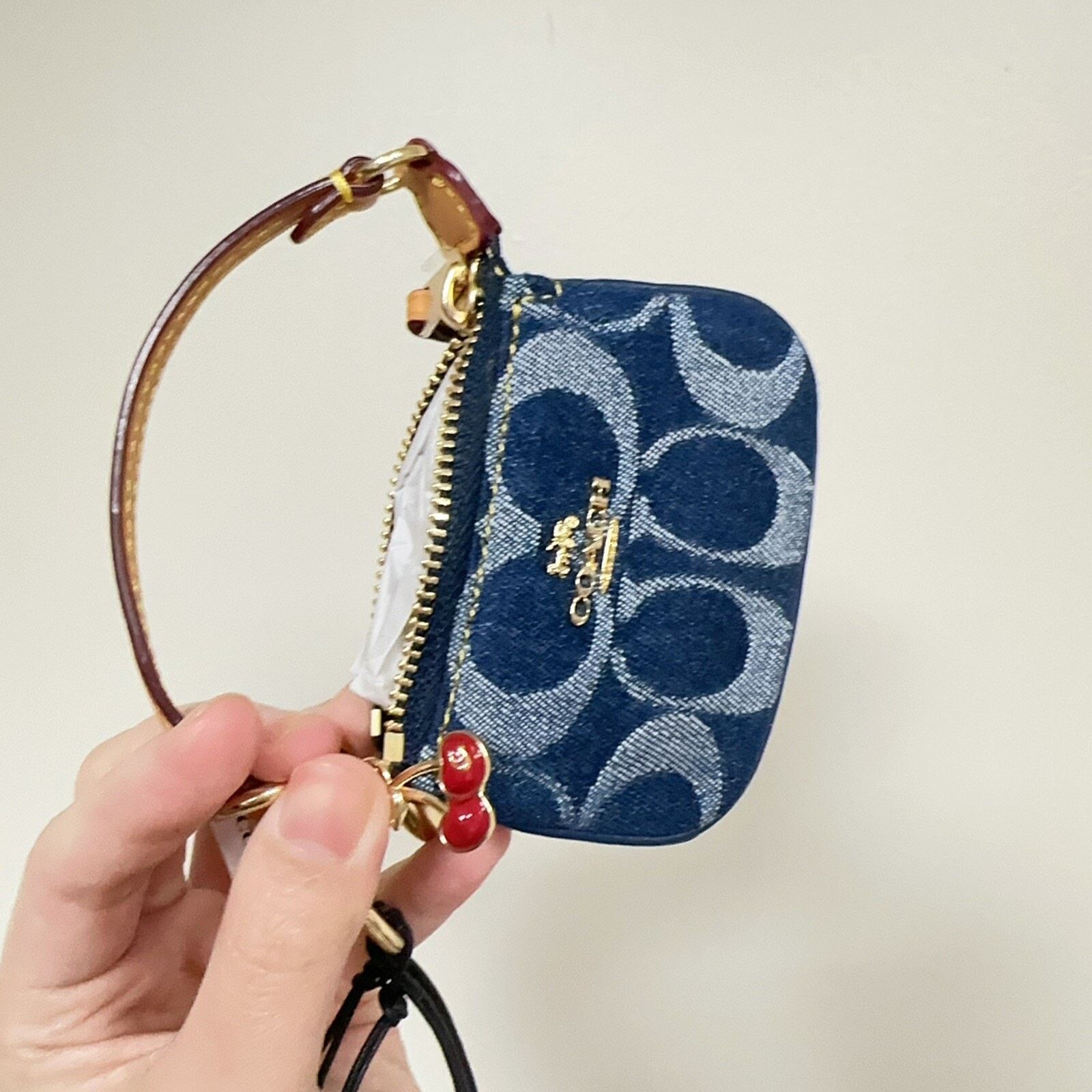 Coach NWT Coach CZ085 Mini Nolita Bag Charm Signature Denim Size ONE SIZE - 7 Thumbnail