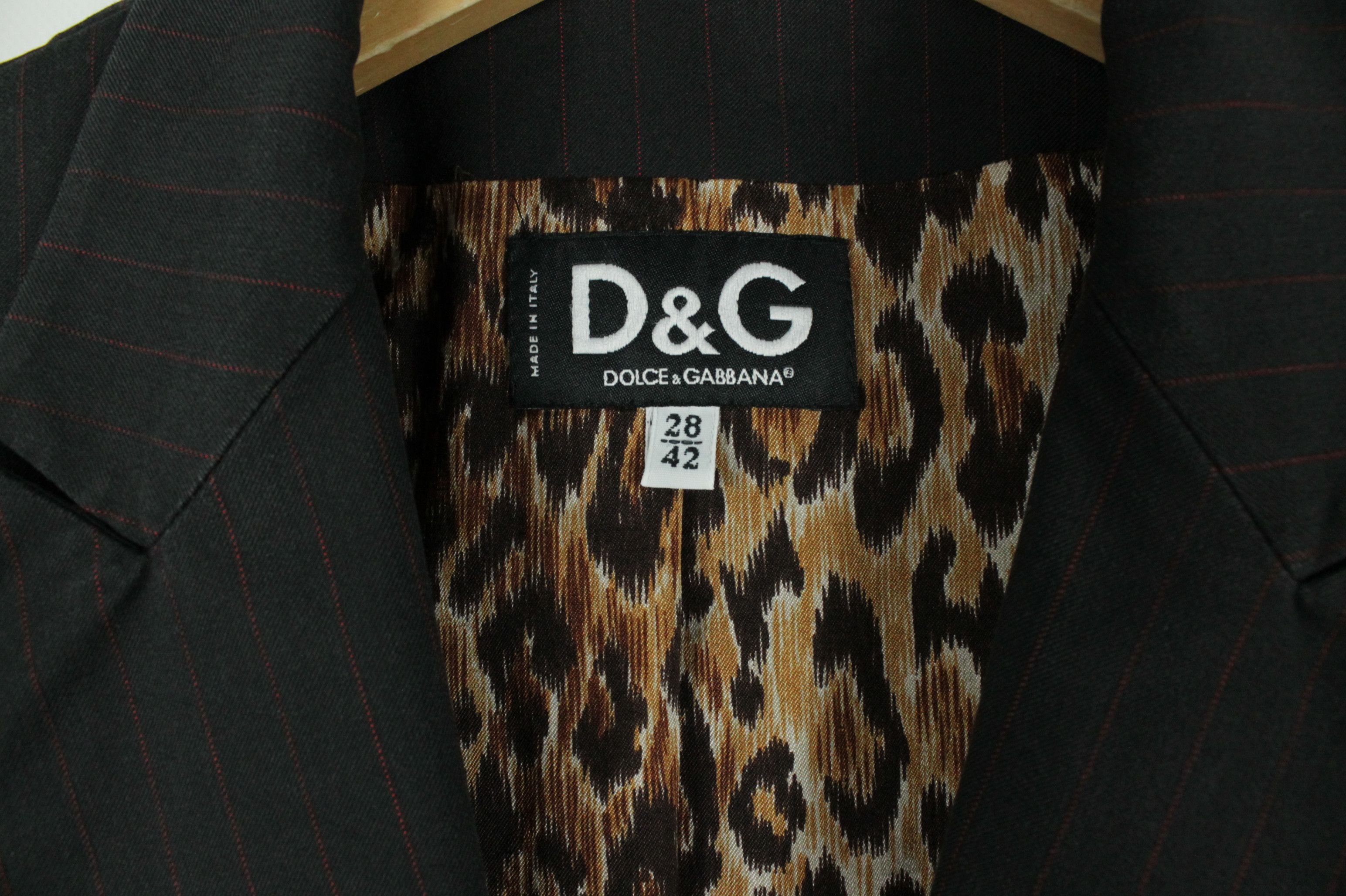 Dolce & Gabbana Dolce & Gabbana Slim Fit Pinstripe Blazer Leopard Lining Size M / US 6-8 / IT 42-44 - 3 Thumbnail