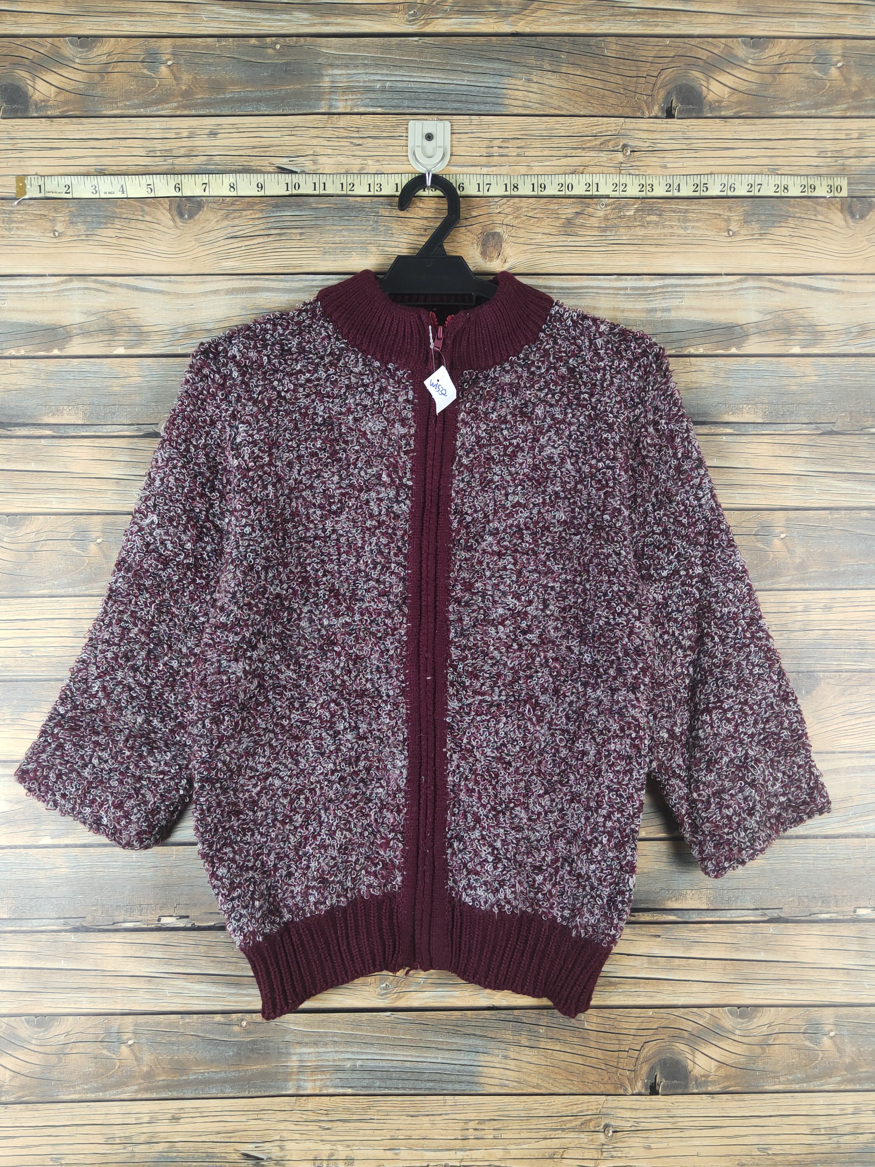 Aran Isles Knitwear × Japanese Brand × Vintage Japanese Brand Maroon Knitwear Sweaters #W1532 Size S / US 4 / IT 40 - 1 Thumbnail
