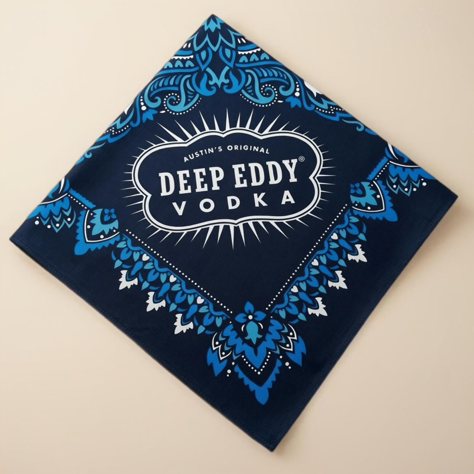 Other Deep Eddy Vodka Branded Bandana Blue Paisley Cotton Size ONE SIZE - 1 Thumbnail