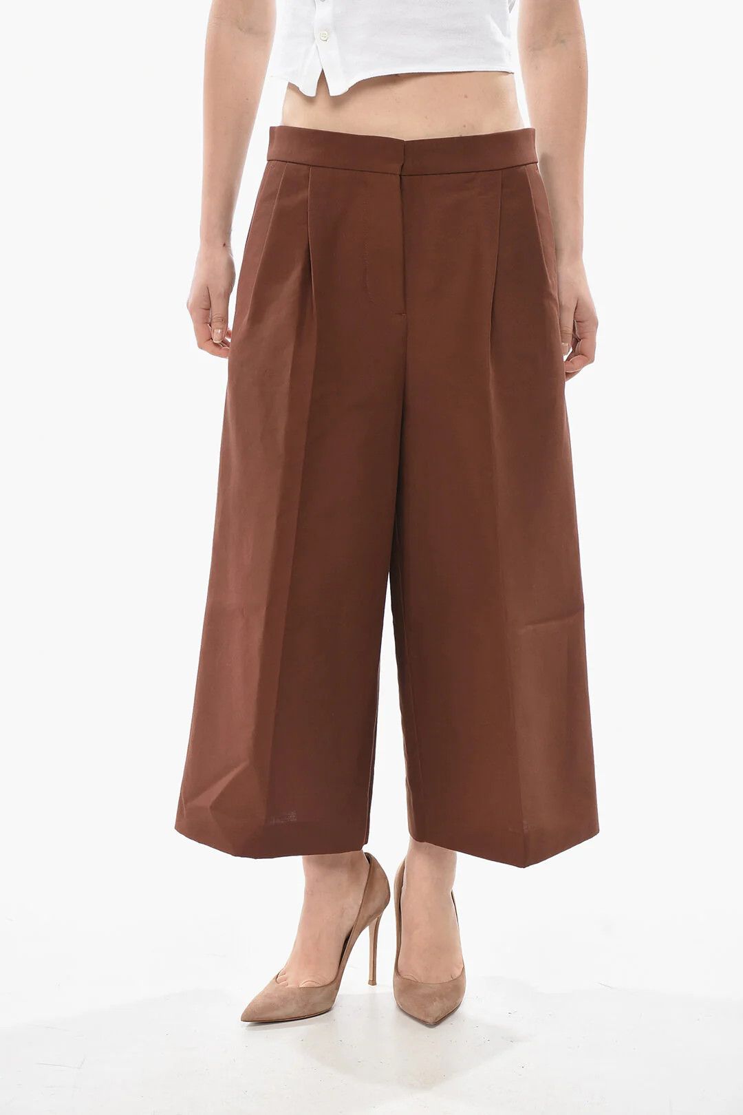 Marni og1mm0326 Cotton Gaucho Pant in Brown Size 30" / US 8 / IT 44 - 1 Thumbnail