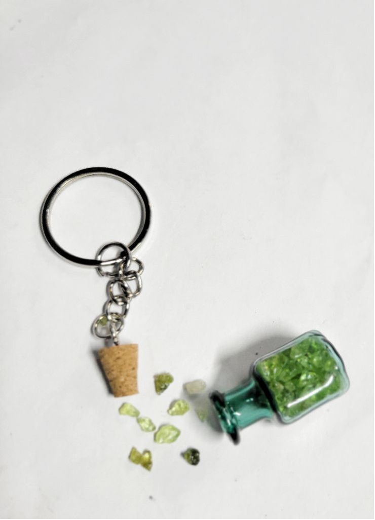Handmade Hand crafted Olivine crystal mini bottle pendant keychain Size ONE SIZE - 2 Thumbnail