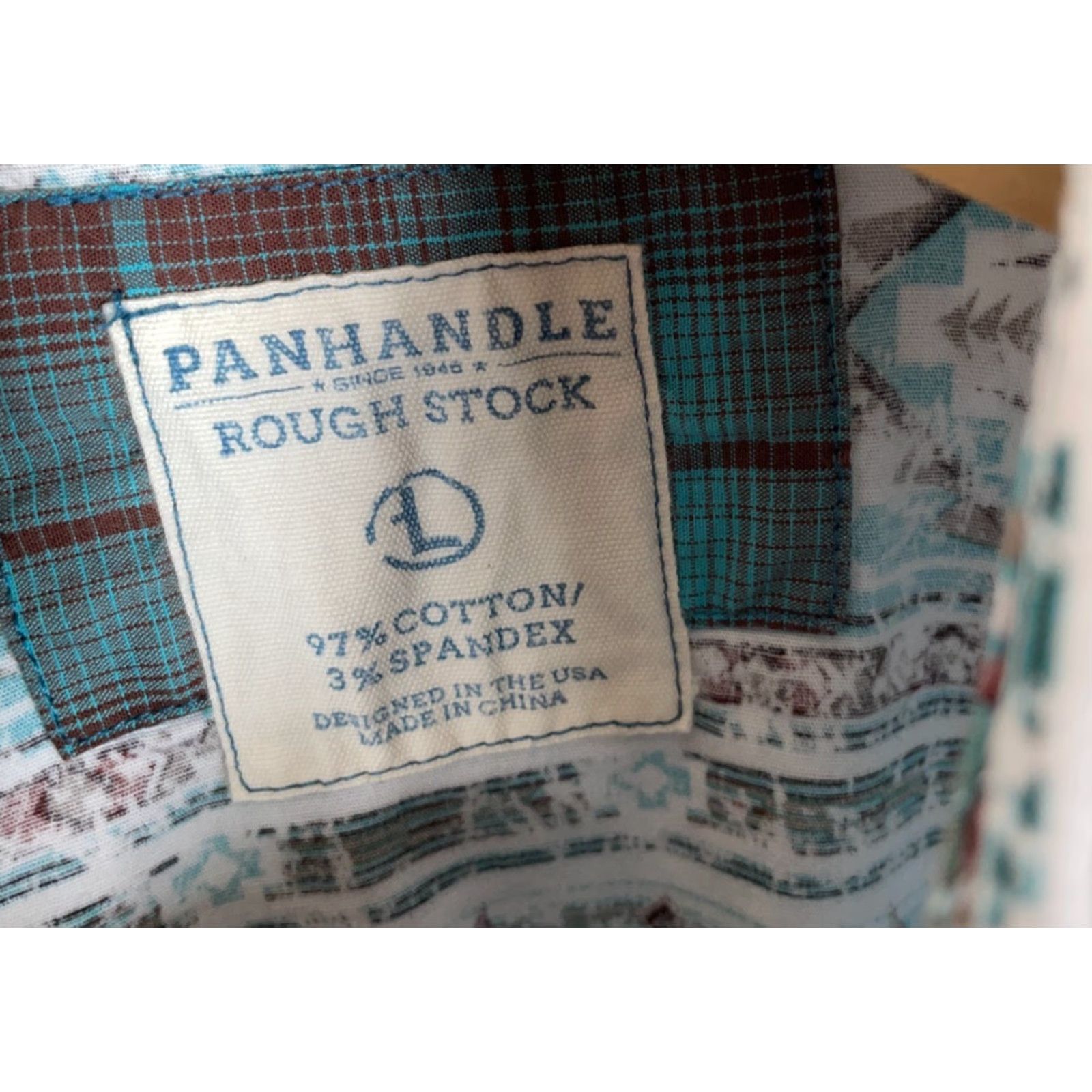 Vintage VINTAGE Panhandle Slim Rough Stock Shirt Mens Large Blue Sawtooth Pocket Casual 1990s Western Mens Size US L / EU 52-54 / 3 - 3 Thumbnail