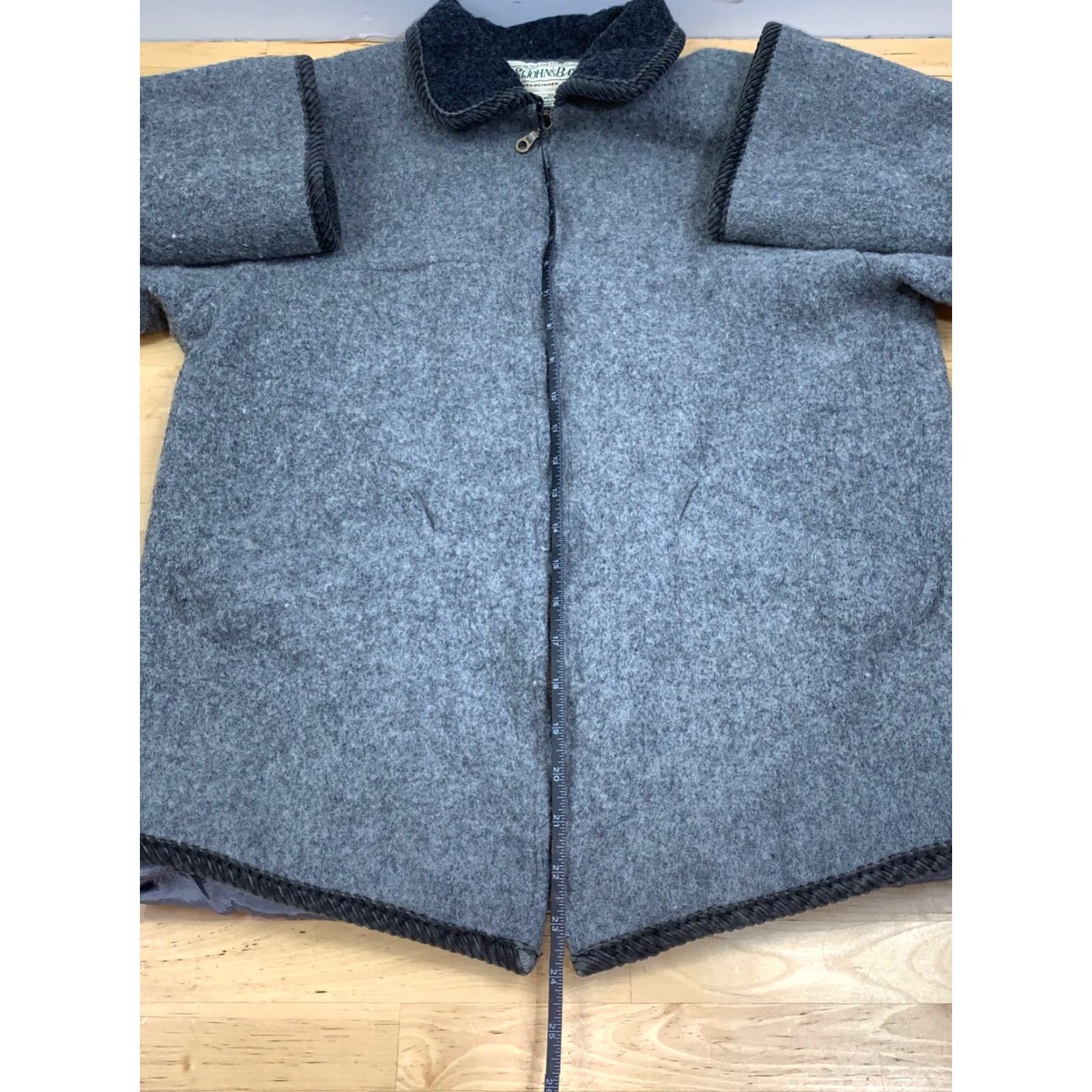 Vintage VINTAGE St. John's Bay Jacket Womens 10P Petite Gray Wool Blend Zip Collared #8086 Size L / US 10 / IT 46 - 6 Thumbnail