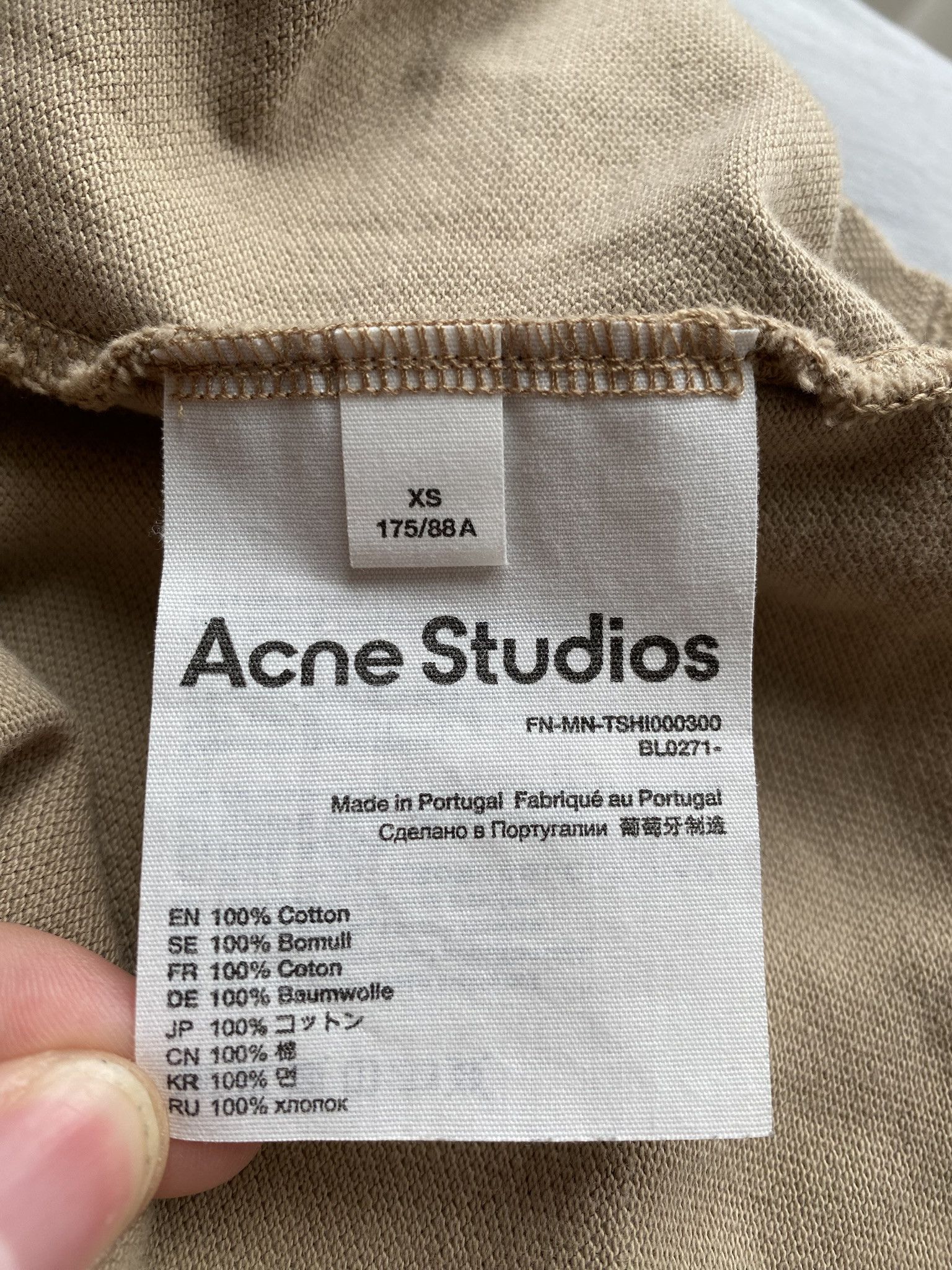 Acne Studios $300 - Cotton Polo Shirt - Washed Beige Size US S / EU 44-46 / 1 - 8 Thumbnail