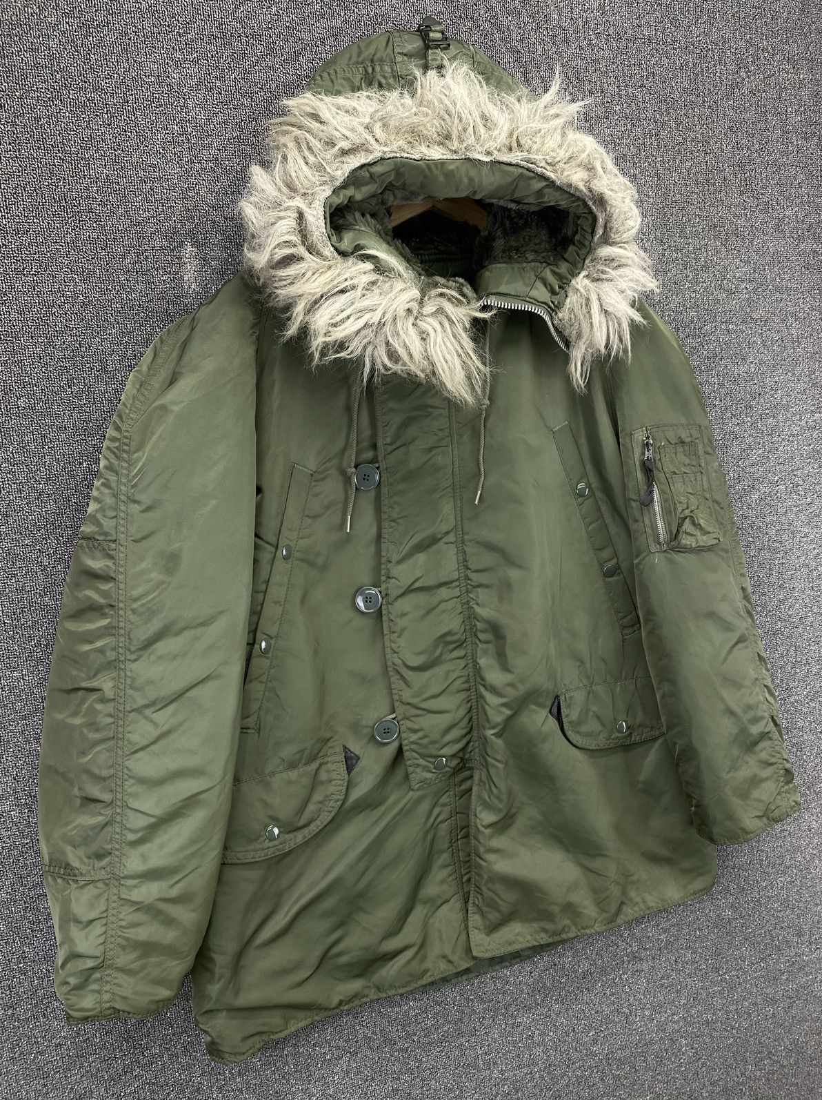 Alpha Industries Vintage 90s Alpha Industries N 3B Made in USA winter jacket Size US M / EU 48-50 / 2 - 2 Thumbnail