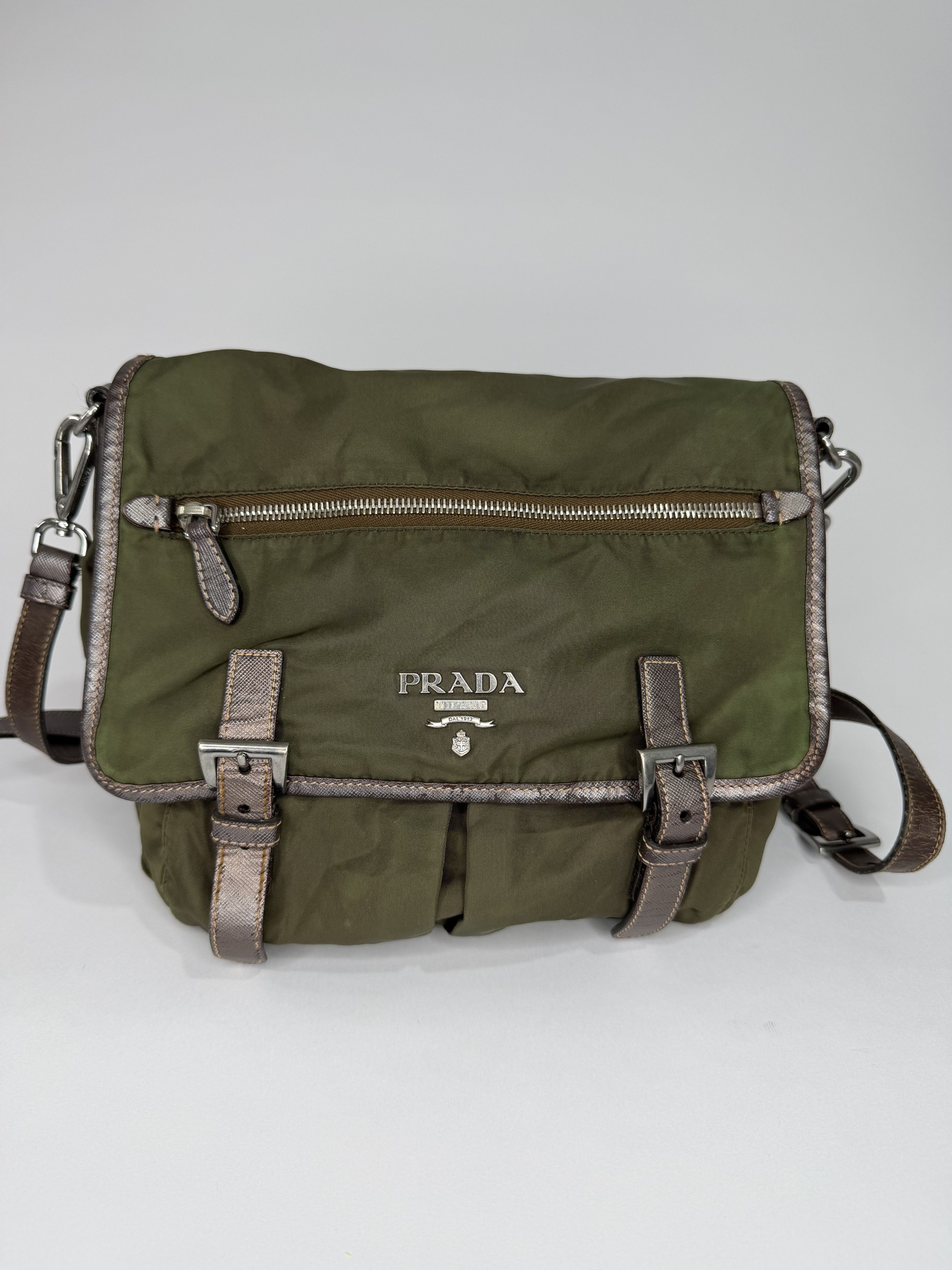 Prada Prada Green Nylon Messenger Bag | Grailed