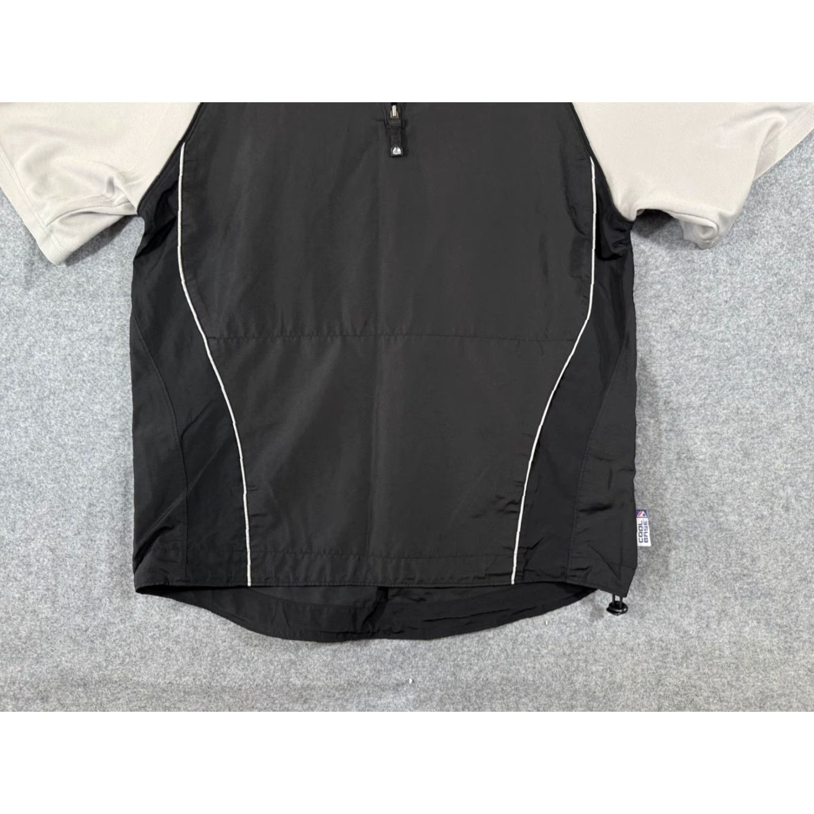 Vintage Majestic Baseball Wind Shirt Mens M Black White 1/4 Zip Moisture Wicking Lined Raglan Short Sleeve Pullover Size US M / EU 48-50 / 2 - 4 Thumbnail
