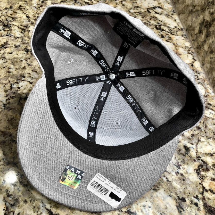 New Era Pittsburgh Steelers 59FIFTY Heather Gray Fitted Hat 7 1/2 Size ONE SIZE - 4 Thumbnail