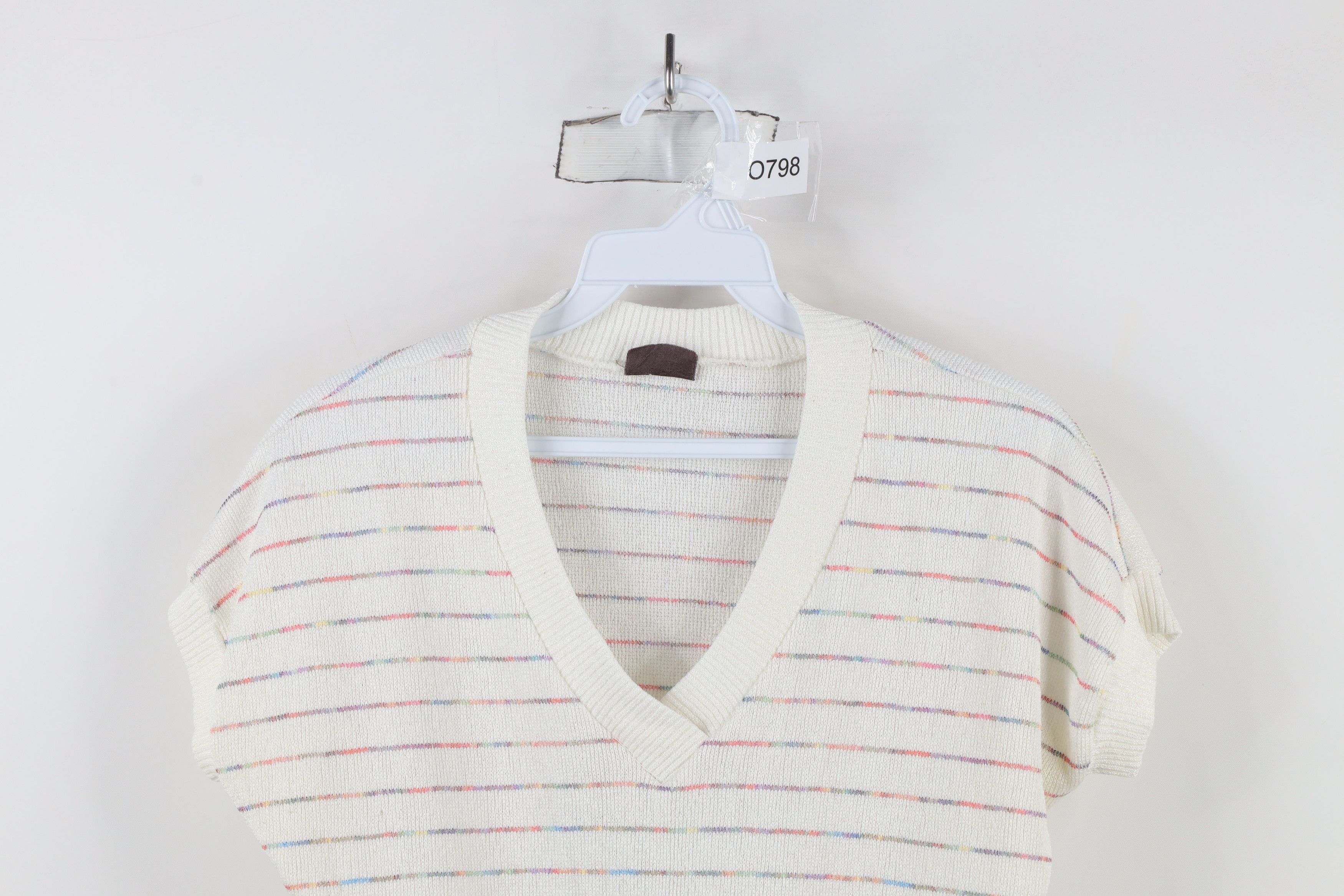 Vintage Vintage 80s 90s Streetwear Rainbow Striped Knit Sweater Vest Size S / US 4 / IT 40 - 2 Thumbnail