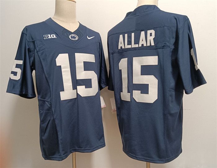 Custom Men Penn State Nittany Lions #15 Drew Allar Navy Jersey | Grailed