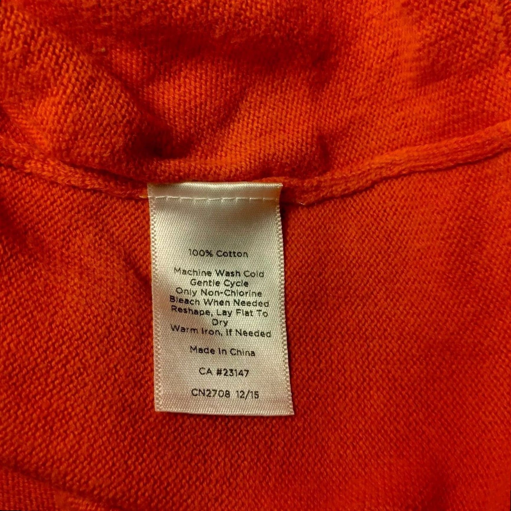 Talbots Talbots Cardigan Sweater Women M Orange Cotton Button Up Casual Knit Round Neck Long Sleeve Size M / US 6-8 / IT 42-44 - 4 Thumbnail