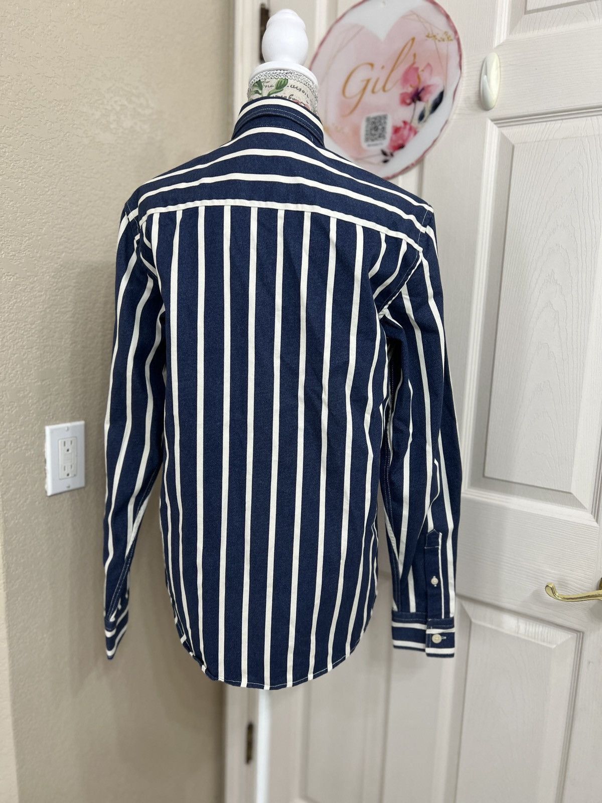 Zara NWOT Zara Navy and White Stripe Men’s Shirt 100% cotton Size US S / EU 44-46 / 1 - 4 Thumbnail