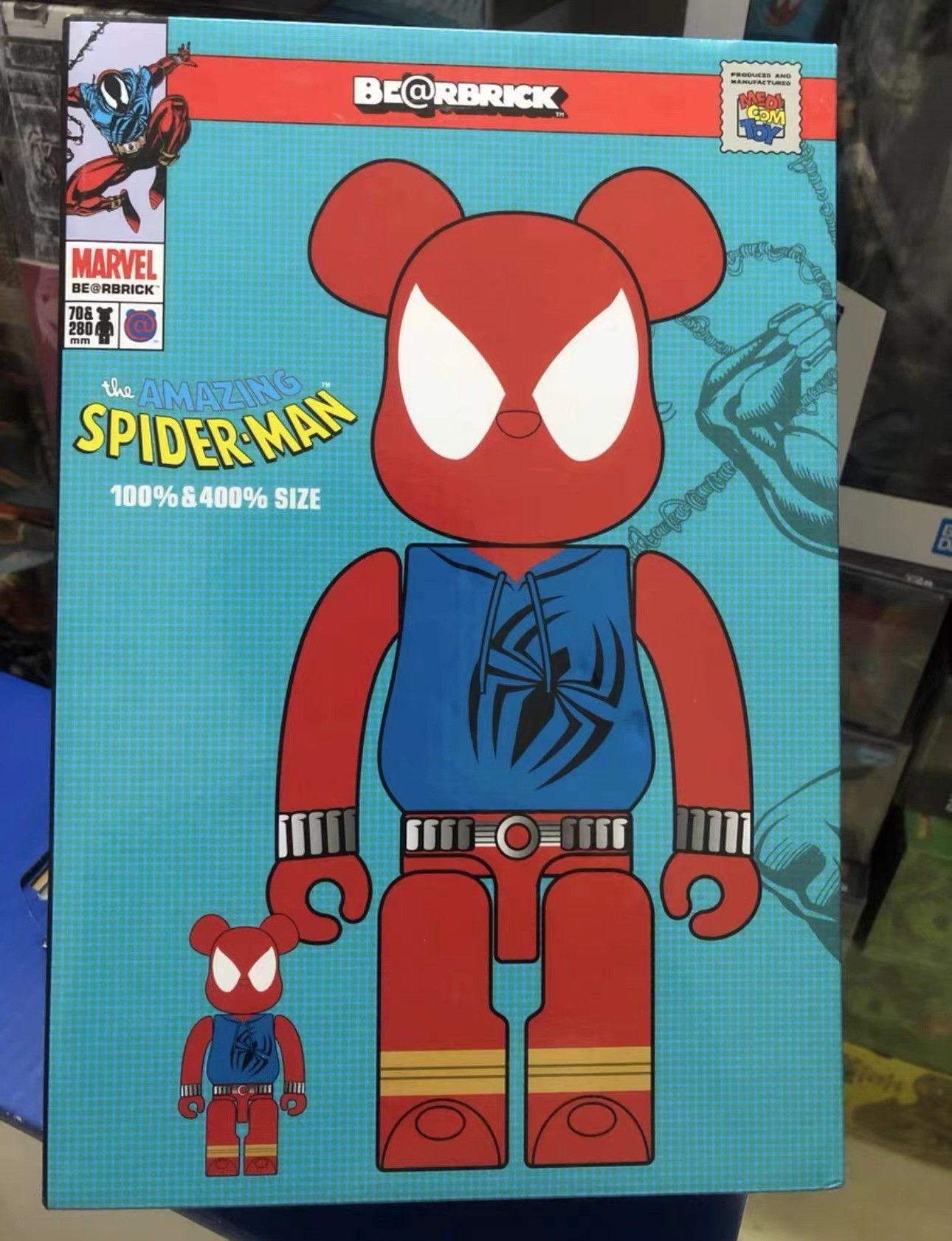 Bearbrick Marvel Spider-Man Scarlet Spider 100% & 400% Set