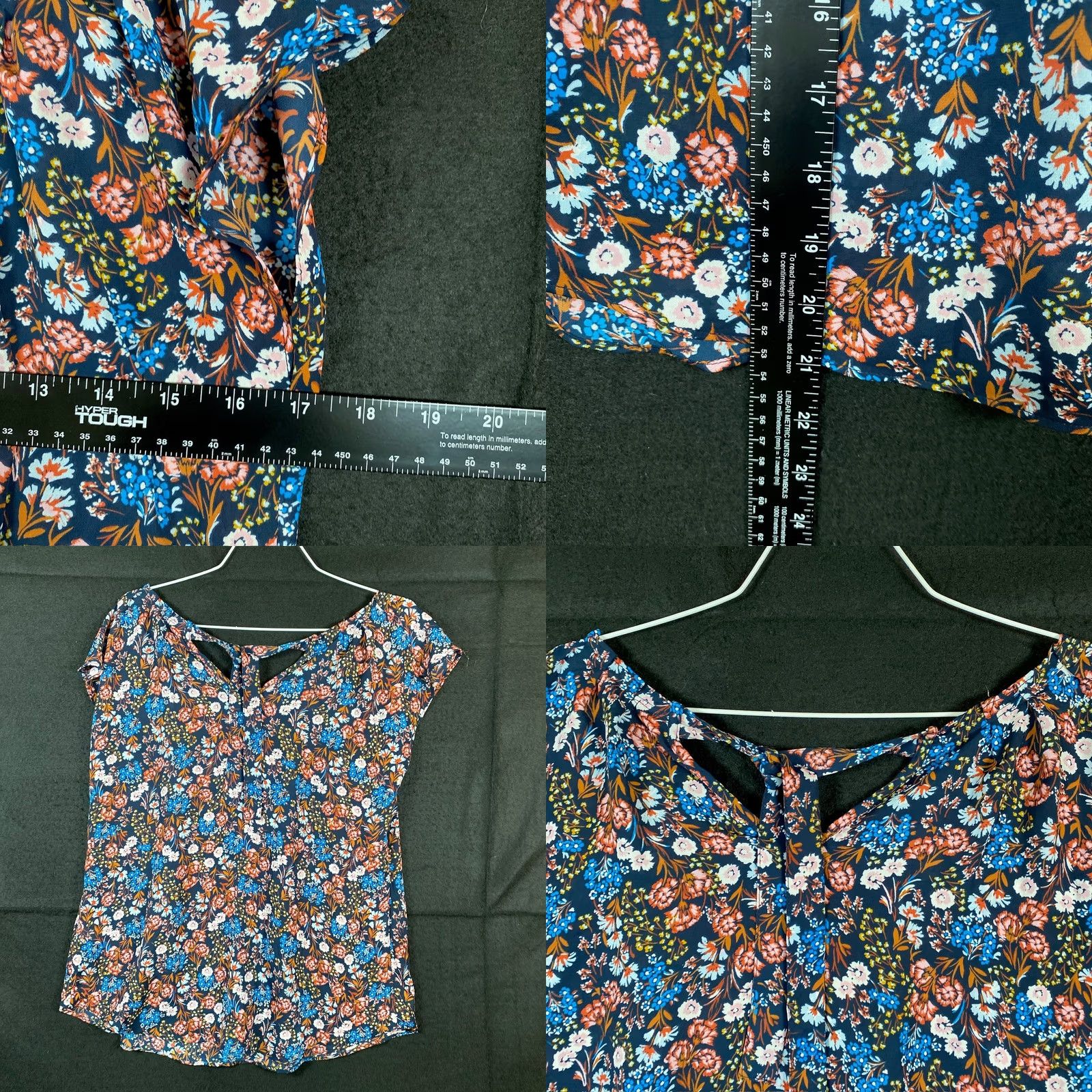 Lauren Conrad Lauren Conrad Blouse Short Sleeve Floral Multi Pleated Back Tie Small Womens Shirt Size S / US 4 / IT 40 - 8 Thumbnail