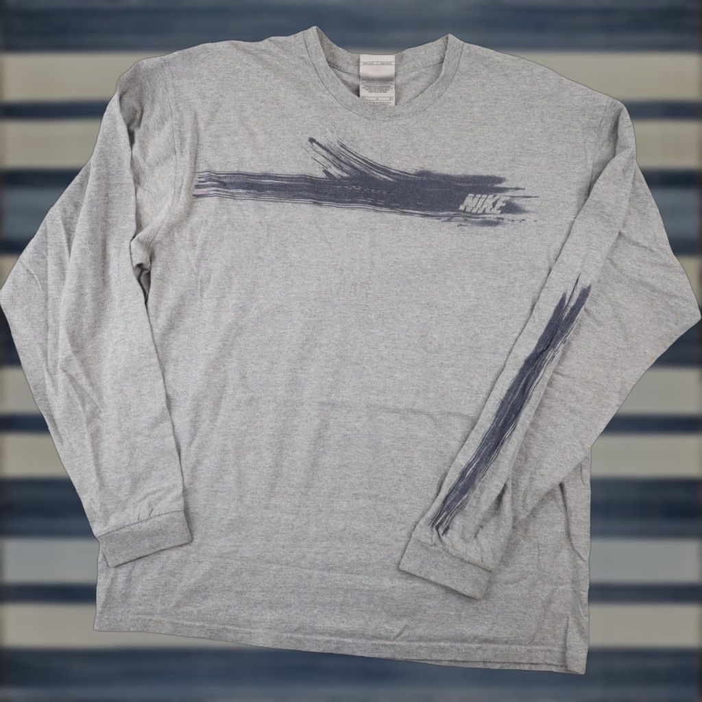 Nike VINTAGE Nike Spellout Long Sleeve T Shirt Shirt Mens Gray L Size US L / EU 52-54 / 3 - 1 Thumbnail
