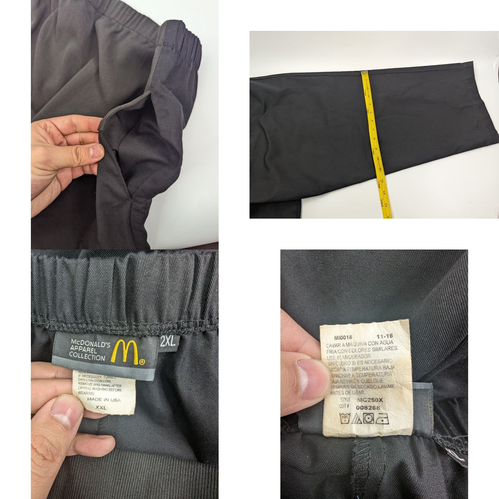 Vintage McDonald's McDonald's Maternity Employee Uniform Work Pants 2XL Regular Black Women Pants 2XL Cotton Blend Chef Uniform Size US 39 - 8 Thumbnail