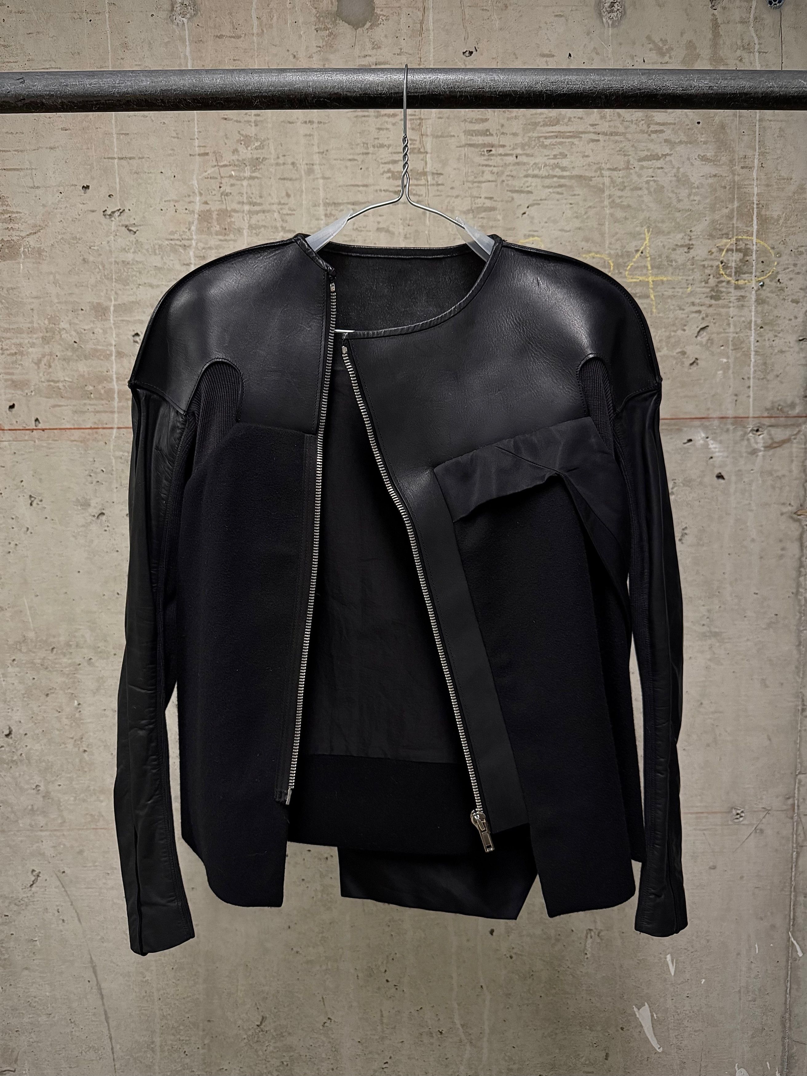 Rick Owens Rick Owens Asymmetric Wool Leather Jacket Size US M / EU 48-50 / 2 - 8 Thumbnail