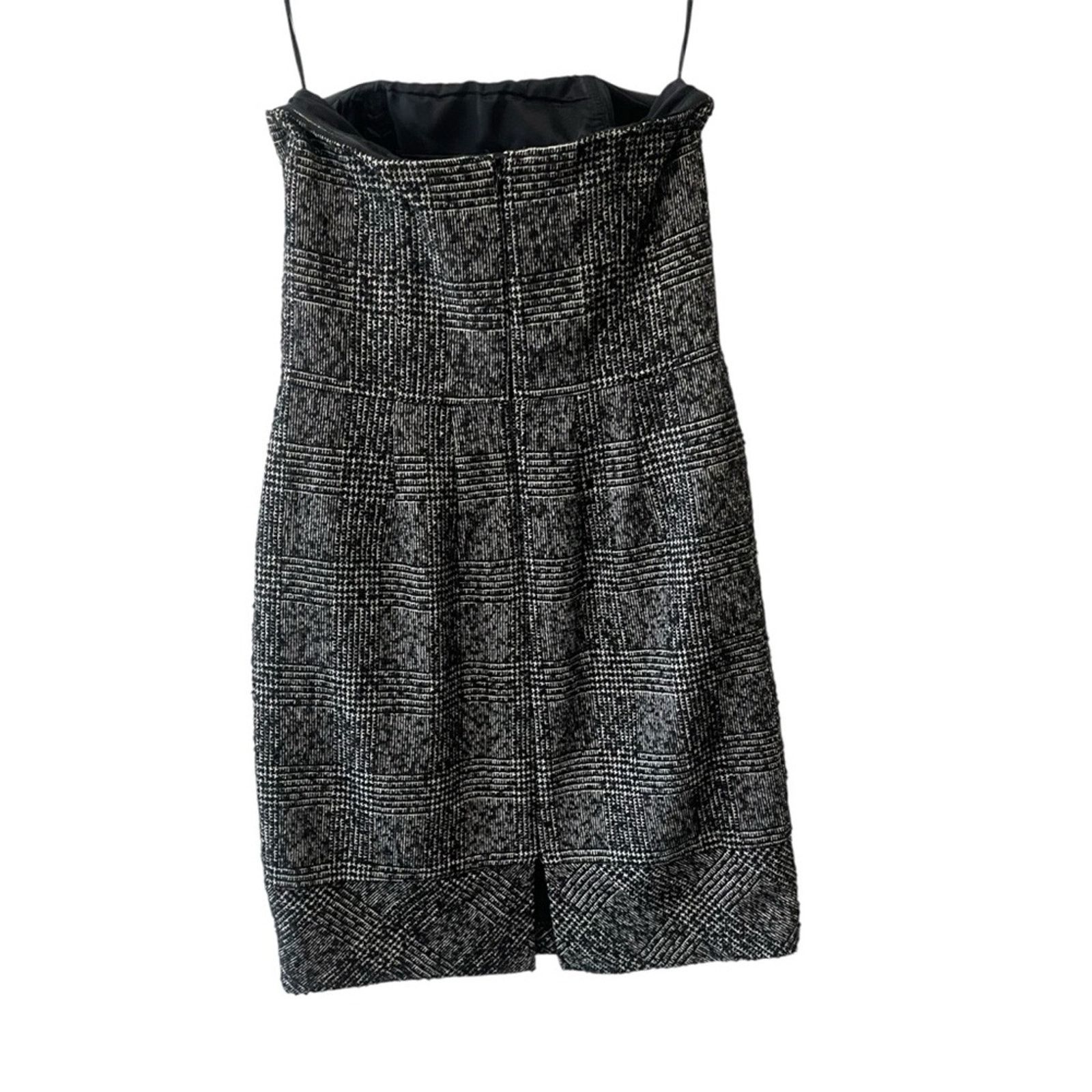 Express Express Textured Plaid Strapless Front Pleat Mini Dress Size M / US 6-8 / IT 42-44 - 3 Thumbnail