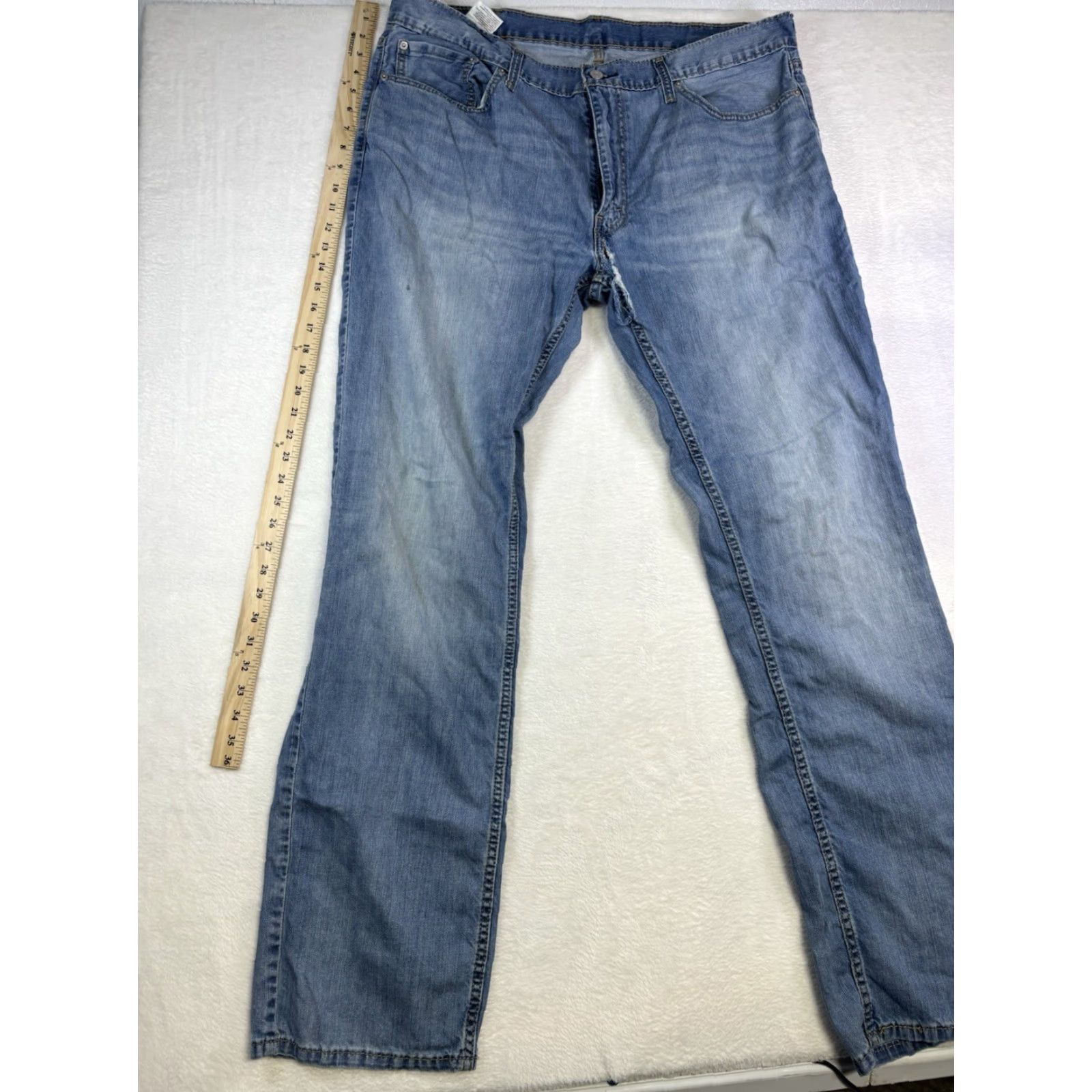 Levi's Levi's 559 Jeans Men 40x36 Blue Denim Straight Leg Regular Fit Distressed Five Pocket Belt Loops USA 90s Logo Size US 40 / EU 56 - 4 Thumbnail