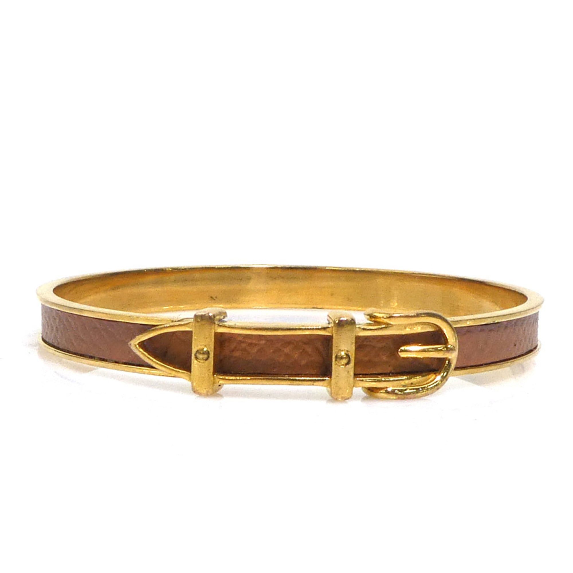 Hermes Hermes Bracelet Belt Motif Metal Brown x Gold Men's Women's Free Shipping h32060a Size ONE SIZE - 1 Thumbnail