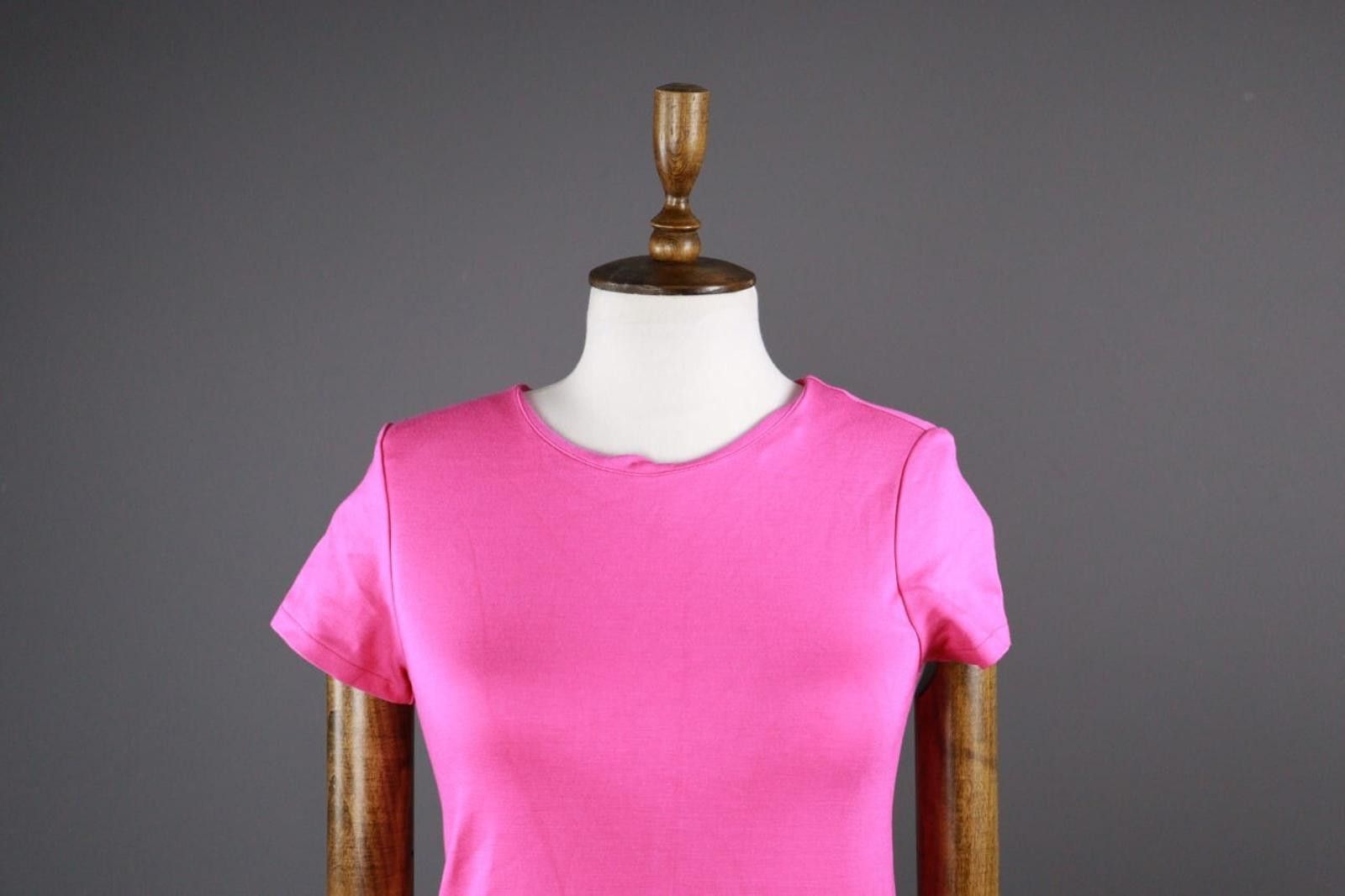 Designer Junior Gaultier Pink Crew Neck Flared Hem Dress Size 12A Size M / US 6-8 / IT 42-44 - 2 Thumbnail