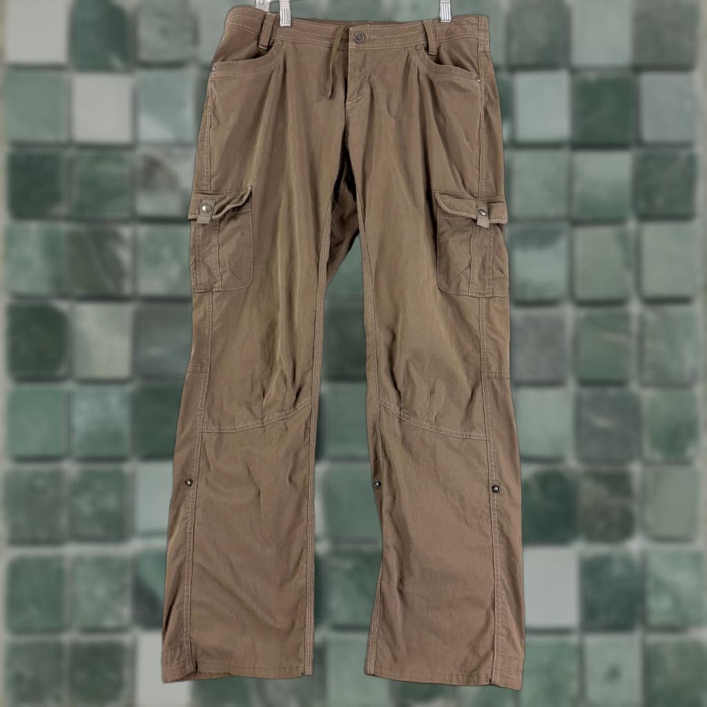 Vintage Kuhl Splash Cargo Roll Up Pant Womens Size 14 Brown Straight Leg Hiking Outdoor Pants Size 36" / US 14 / IT 50 - 1 Thumbnail