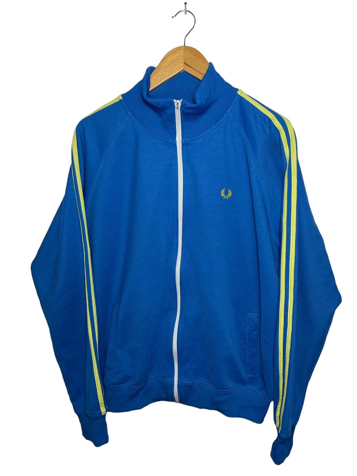 トップス FRED PERRY SPORTSWEAR Made in PORTUGAL M Vintage Men's FRED PERRY Full Zip Cotton White Track Top