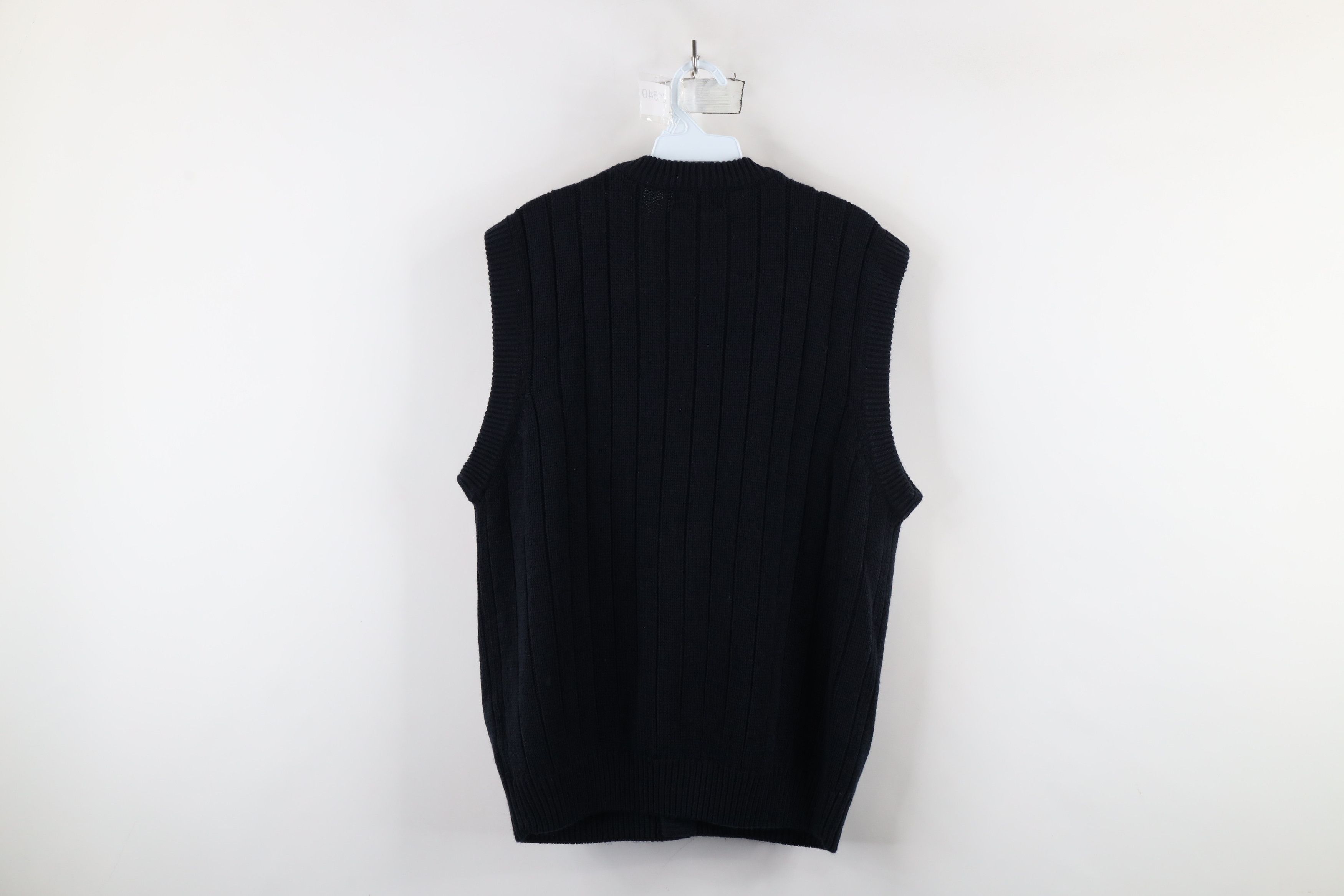 Vintage Vintage 90s Streetwear Cable Knit Cardigan Sweater Vest Blue Size US L / EU 52-54 / 3 - 7 Thumbnail