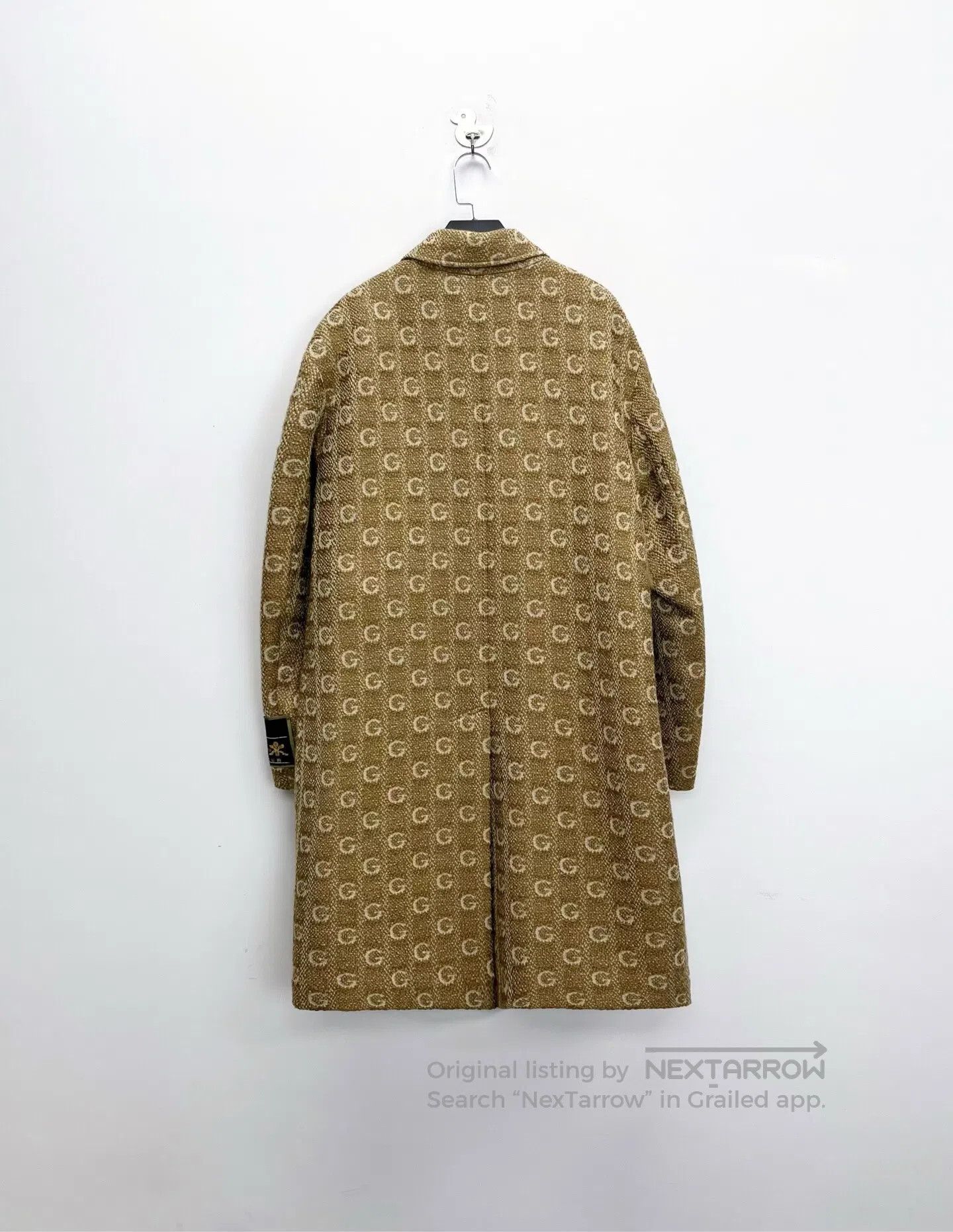 Gucci Guicci Khaki Runway All-Over Monogram Wool Coat| Size XL / US 12-14 / IT 48-50 - 2 Thumbnail