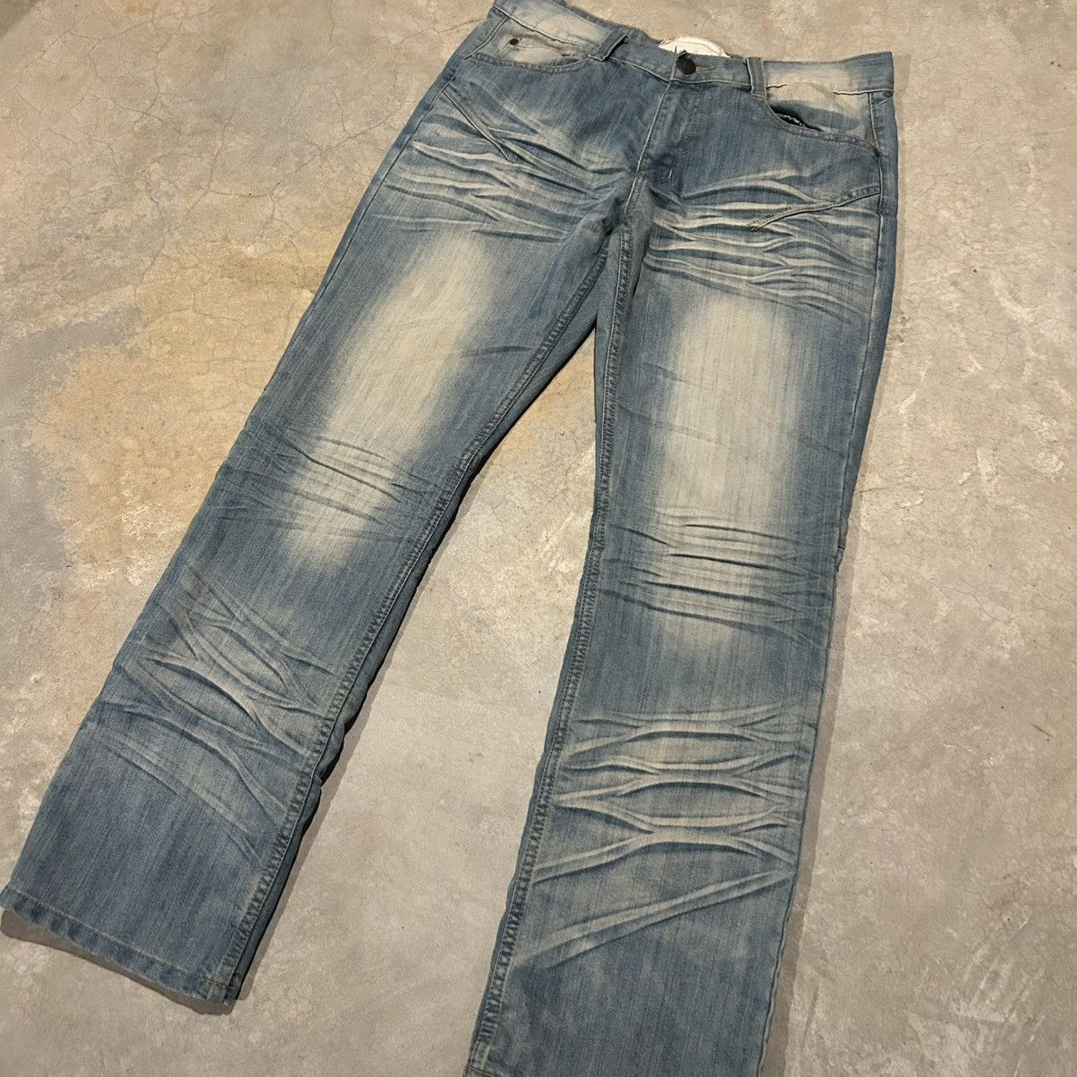 Japanese Brand × Vintage Crazy Vintage Y2K Faded Flap Pocket Baggy Jeans Cyber Skater Size US 34 / EU 50 - 8 Thumbnail