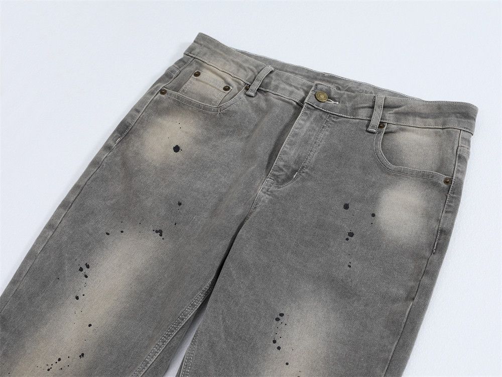 Japanese Brand Street ink-splashed washed loose wide-leg flared jeans Size US 32 / EU 48 - 4 Thumbnail