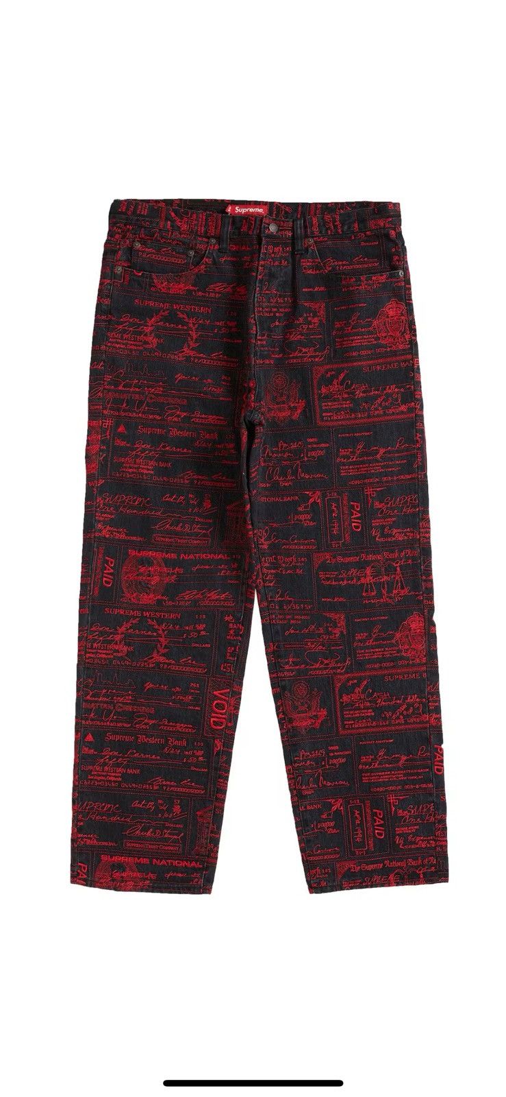 image of Supreme Checks Embroidered Jeans Black, Men's (Size 30)