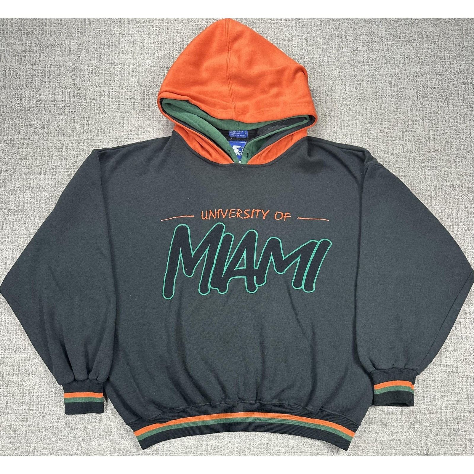 Starter Miami Hurricanes Hoodie Sweatshirt Sz L Football Starter 90s Size US L / EU 52-54 / 3 - 1 Thumbnail