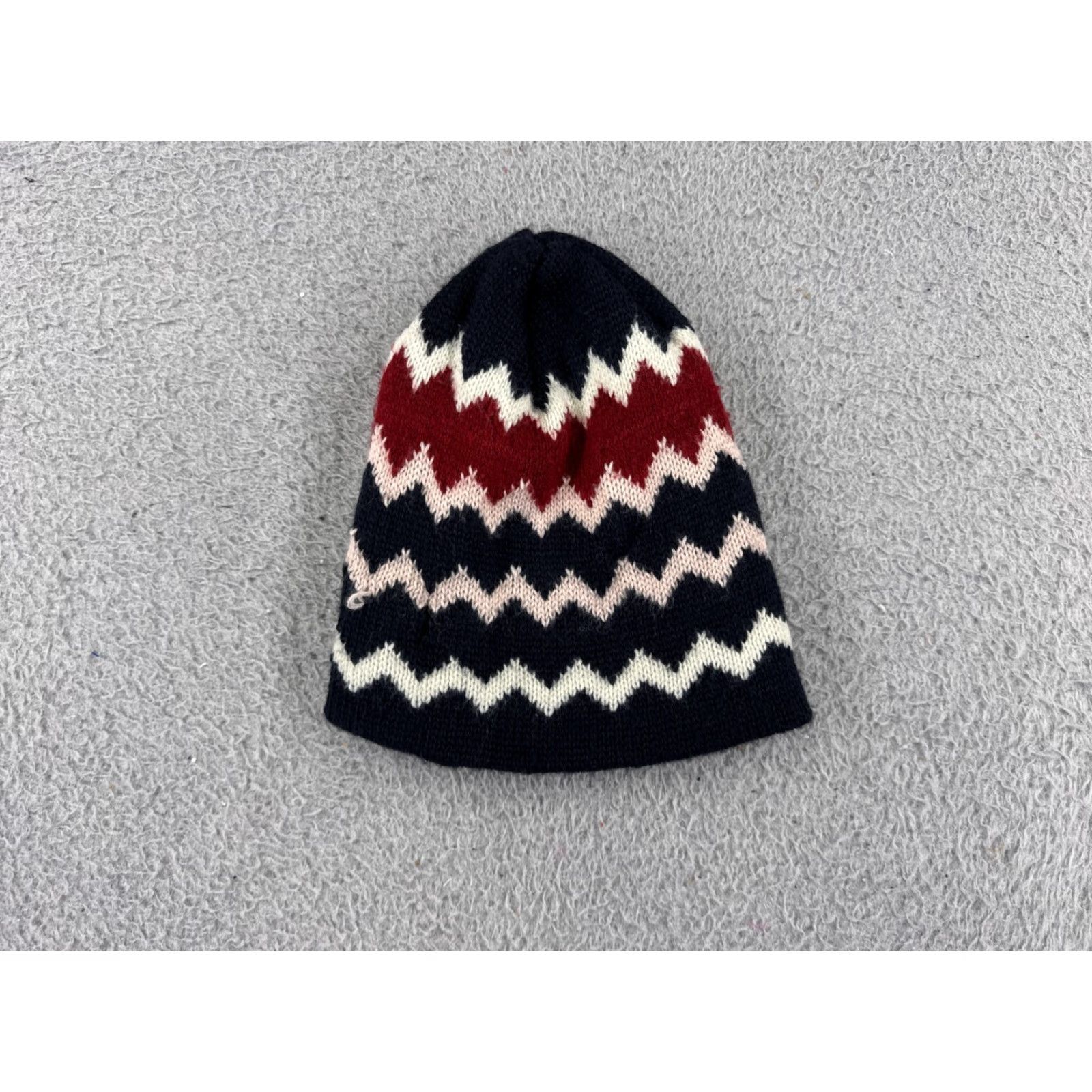 Vintage VINTAGE Beanie Hat Adult One Size Black Knit Acrylic Striped Ski Winter Hat Mens Size ONE SIZE - 2 Thumbnail