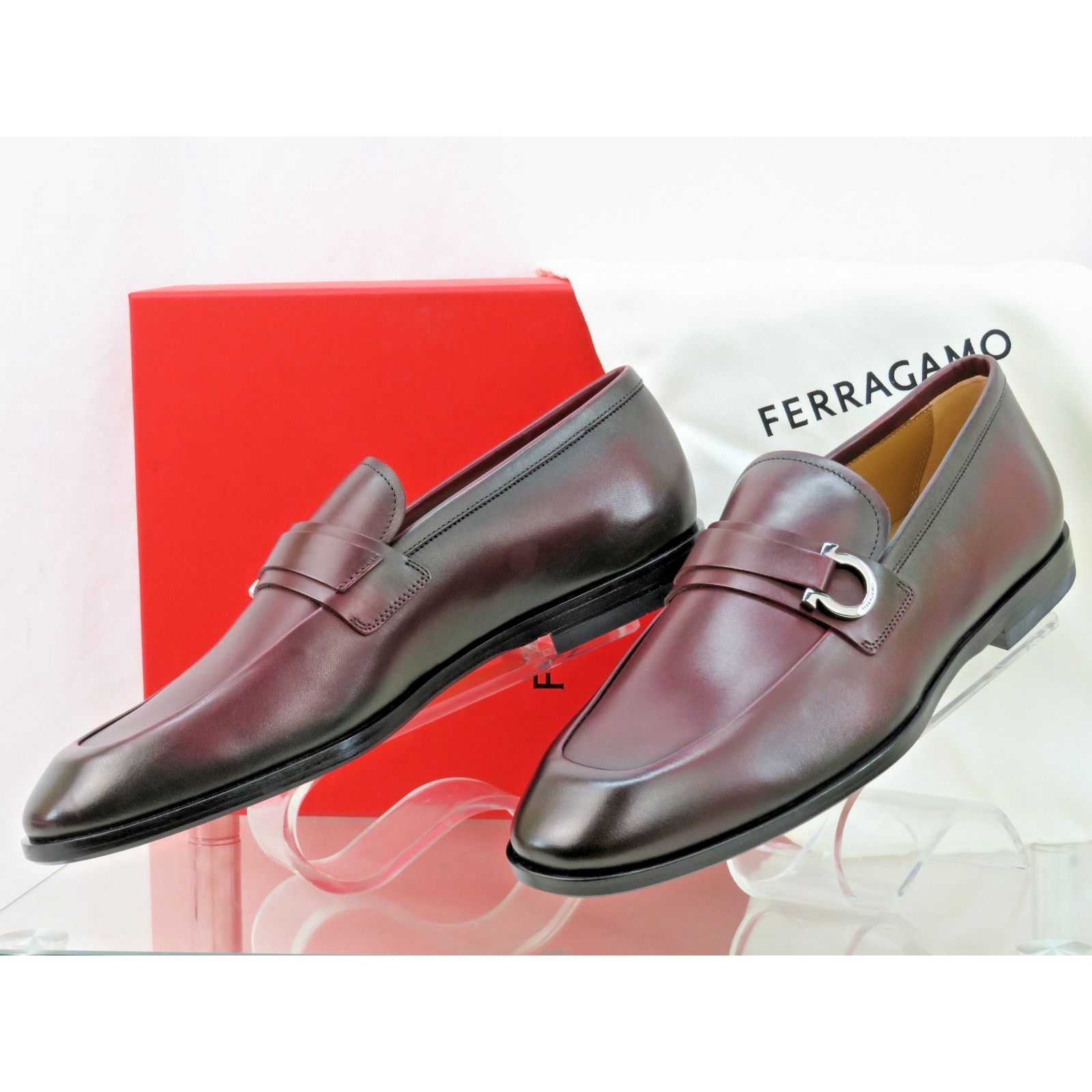 Salvatore Ferragamo FERRAGAMO BURGUNDY LEATHER FLORIO GANCINI LOAFERS 10.5 EE Size US 10.5 / EU 43-44 - 5 Thumbnail