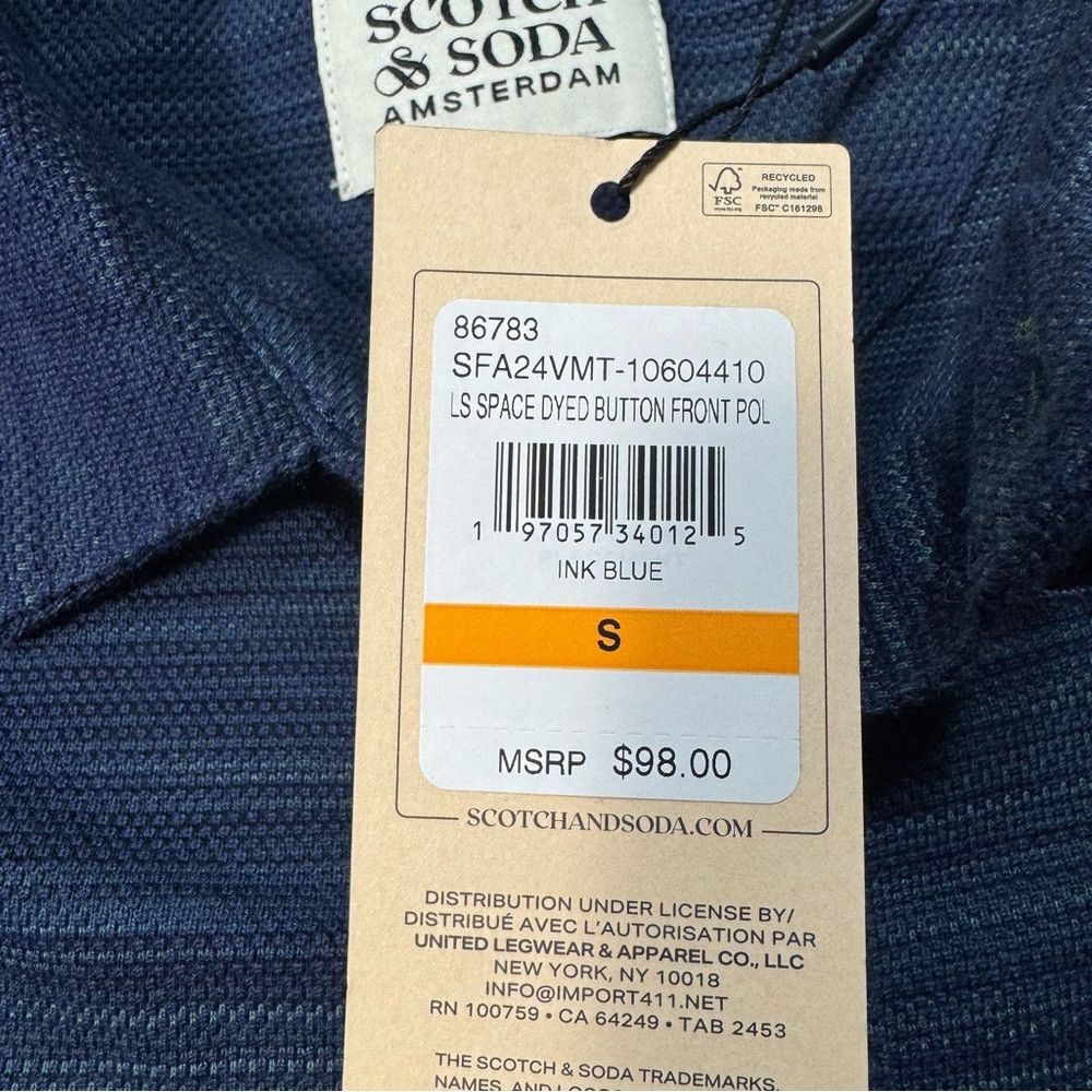 Scotch & Soda NWT New $98 Scotch & Soda Long Sleeve Space Dyed Button Fro Size US S / EU 44-46 / 1 - 6 Thumbnail