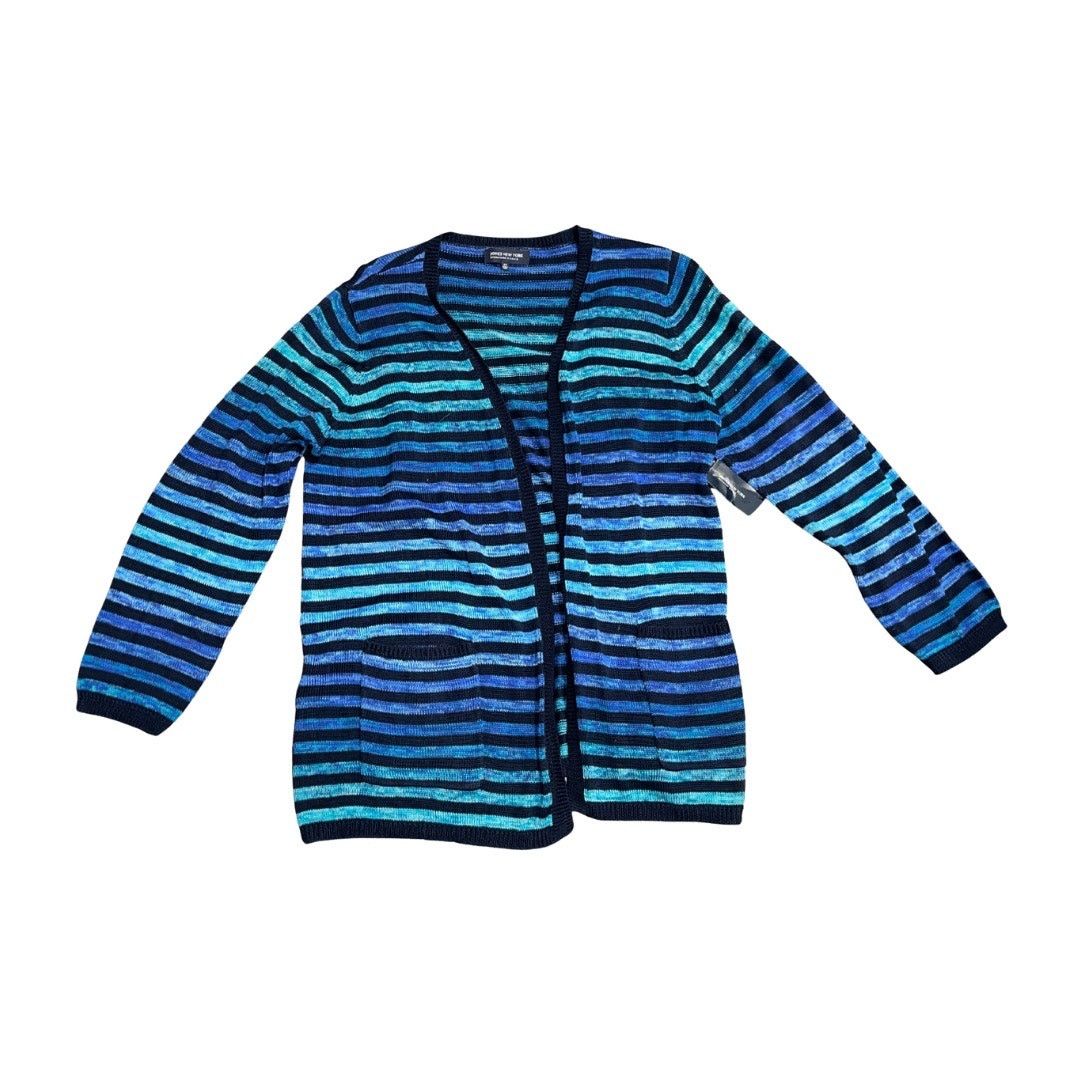 Jones New York Jones New York Signature Women Plus Striped Knit Cardigan 2X Size XXL / US 16-18 / IT 52-54 - 1 Thumbnail