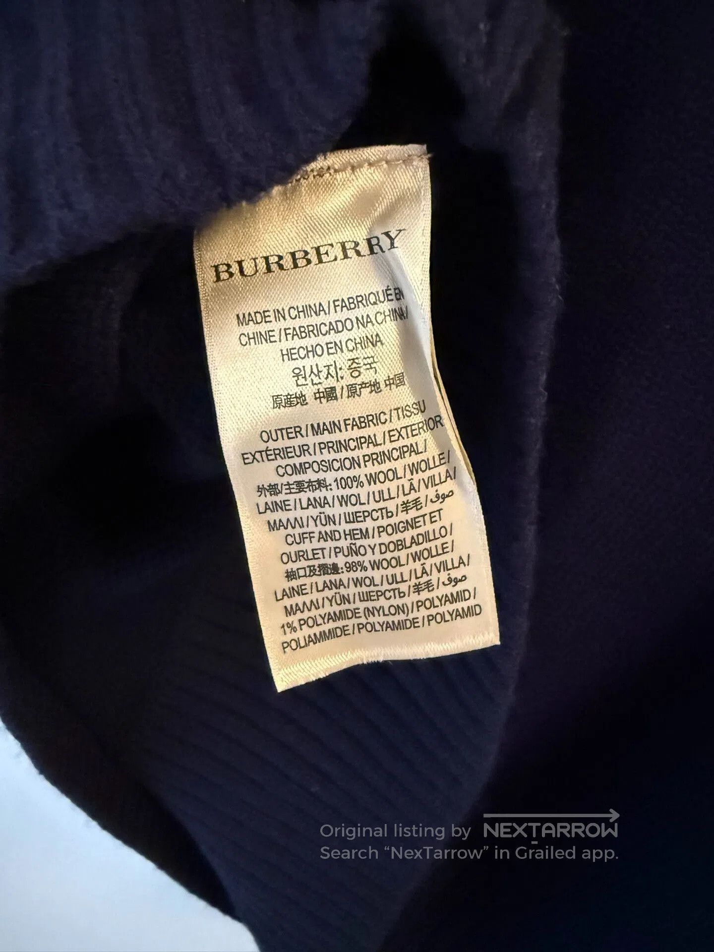Burberry Burberry Men's Navy Sweater 2XL. Size US XXL / EU 58 / 5 - 7 Thumbnail