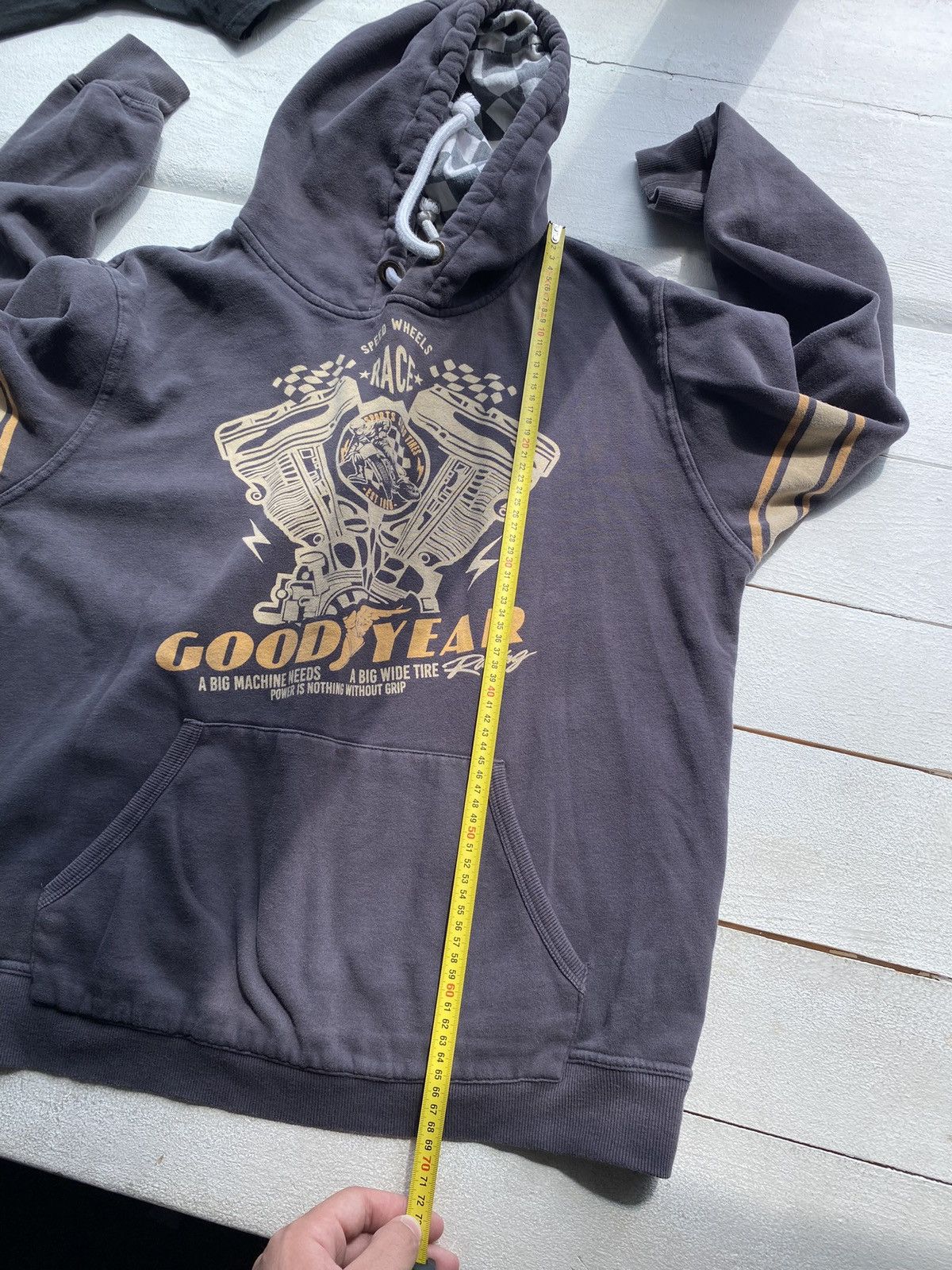 Vintage 00s🔥Goodyear Gray Promo Art Racing Cars Hoodie mens xxl Size US XXL / EU 58 / 5 - 9 Thumbnail