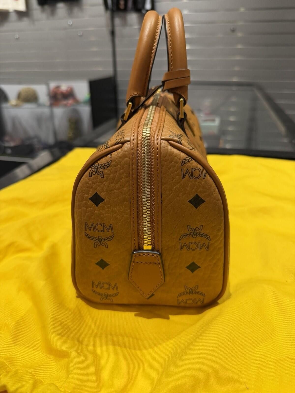 MCM MCM Visetos Monogram Cognac Boston Crossbody Handbag $980 Size ONE SIZE - 9 Thumbnail