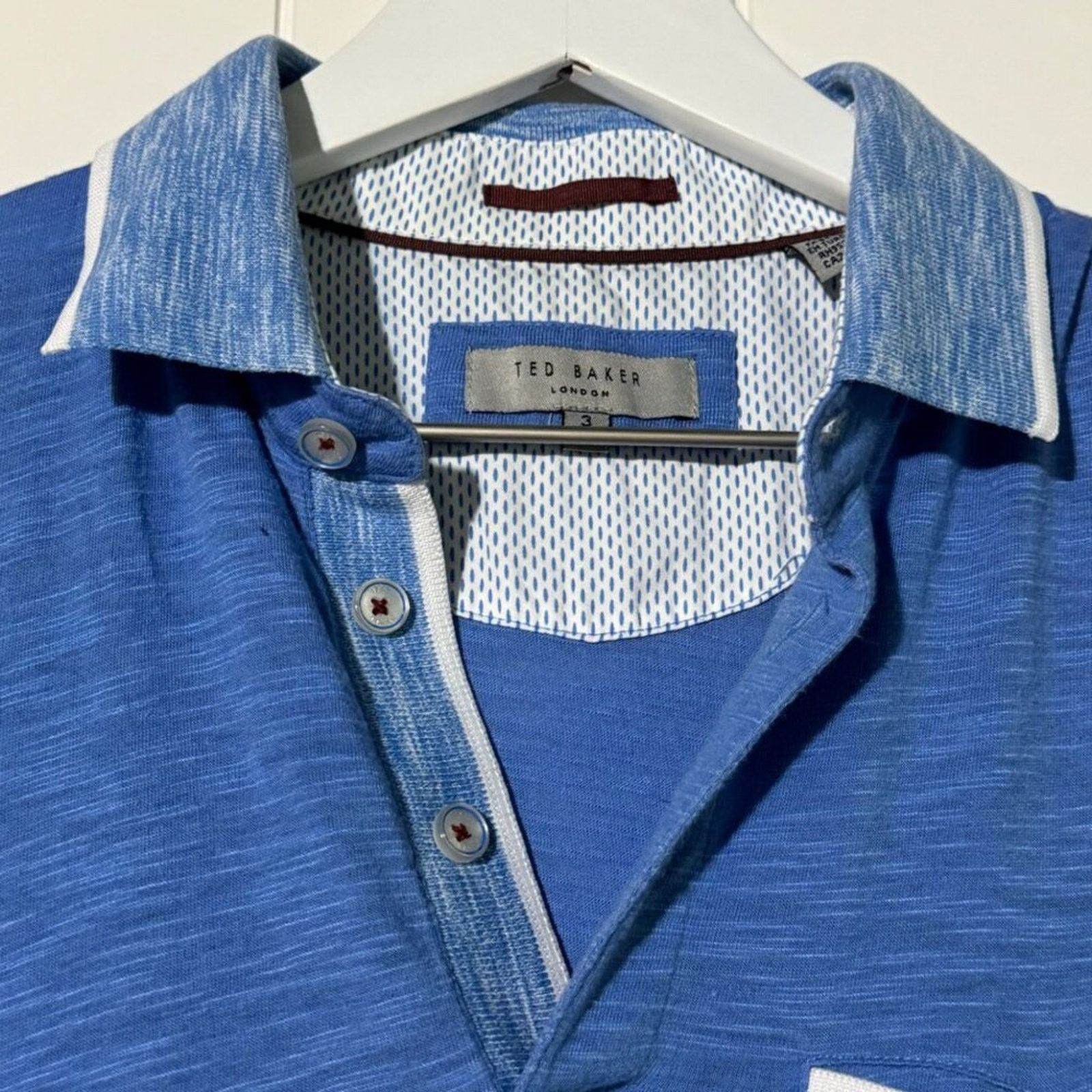 Ted Baker Ted Baker Men's Blue Cotton Modal Blend Polo Medium Size US M / EU 48-50 / 2 - 7 Thumbnail